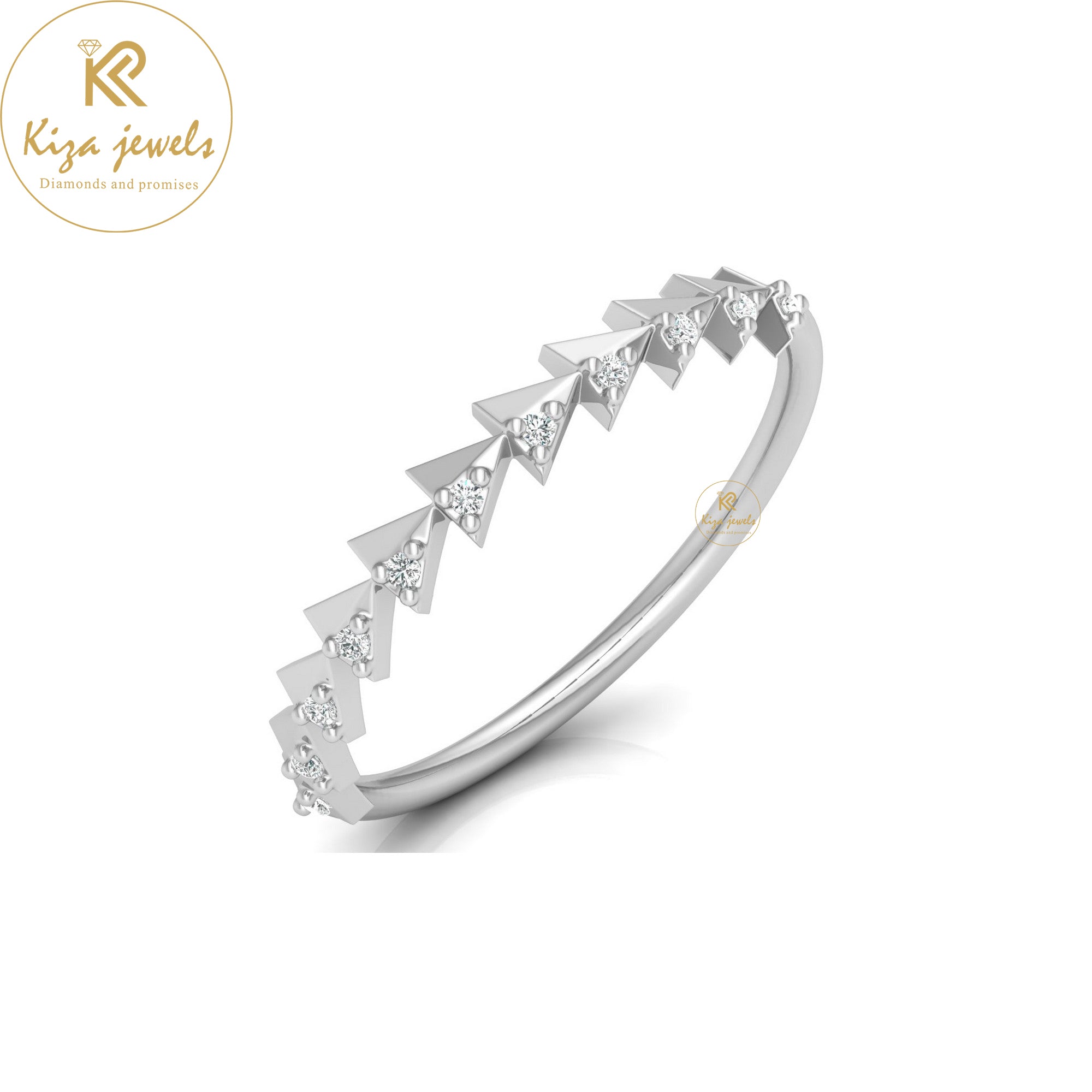 0.19 TDW Round Cut Minimalist Diamond Ring