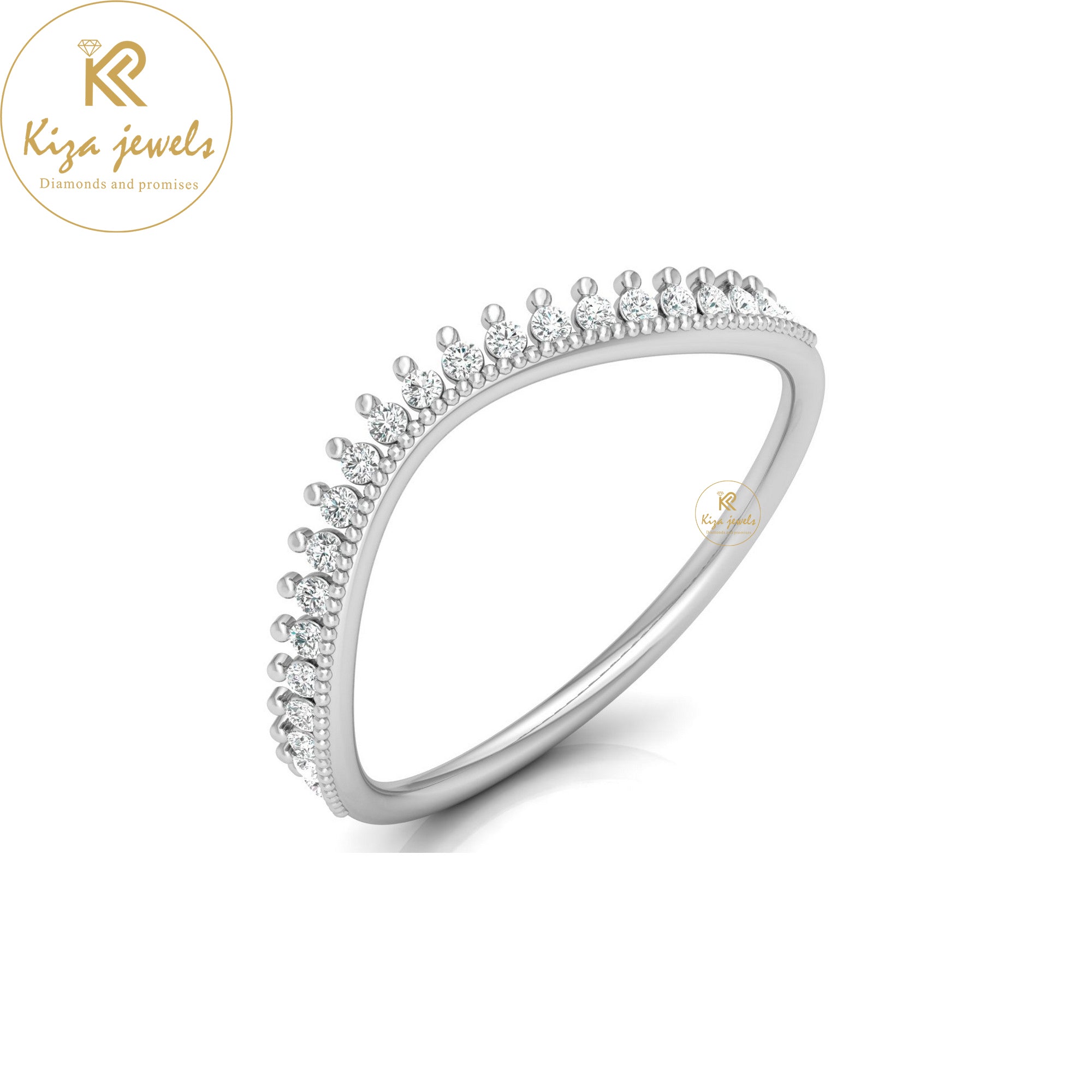 0.14 TDW Round Cut Minimalist Diamond Ring