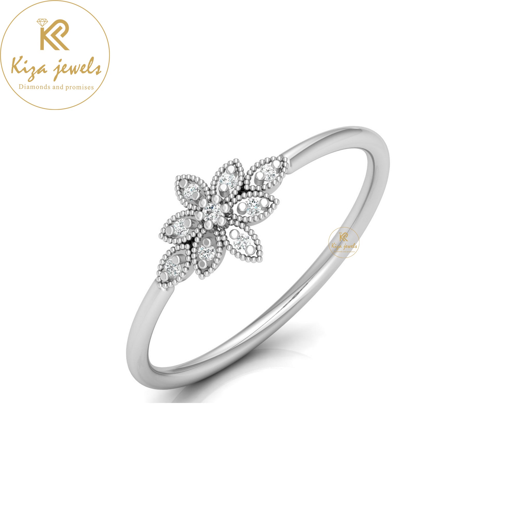 0.04 TDW Round Cut Minimalist Diamond Ring