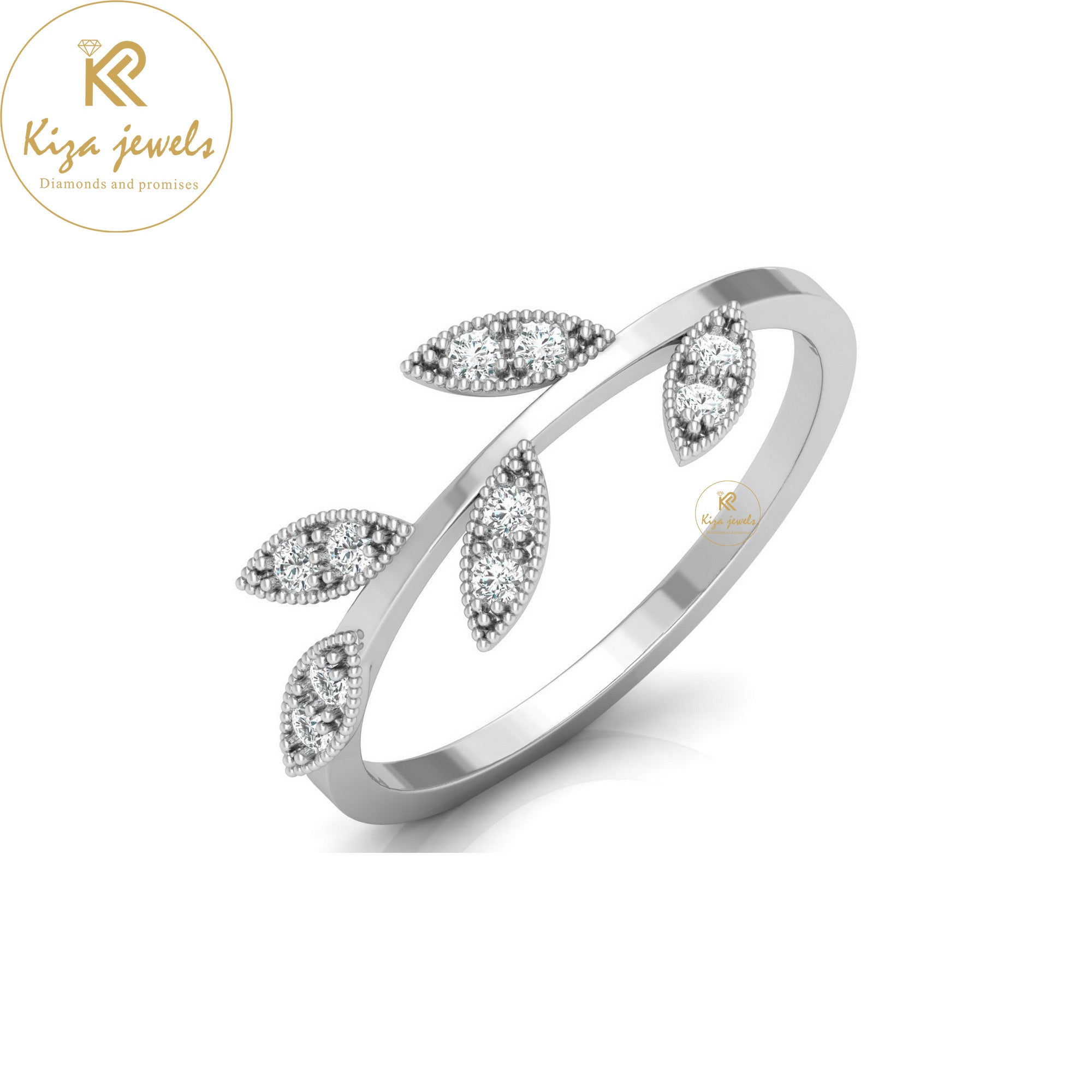 0.13 TDW Round Cut Minimalist Diamond Ring