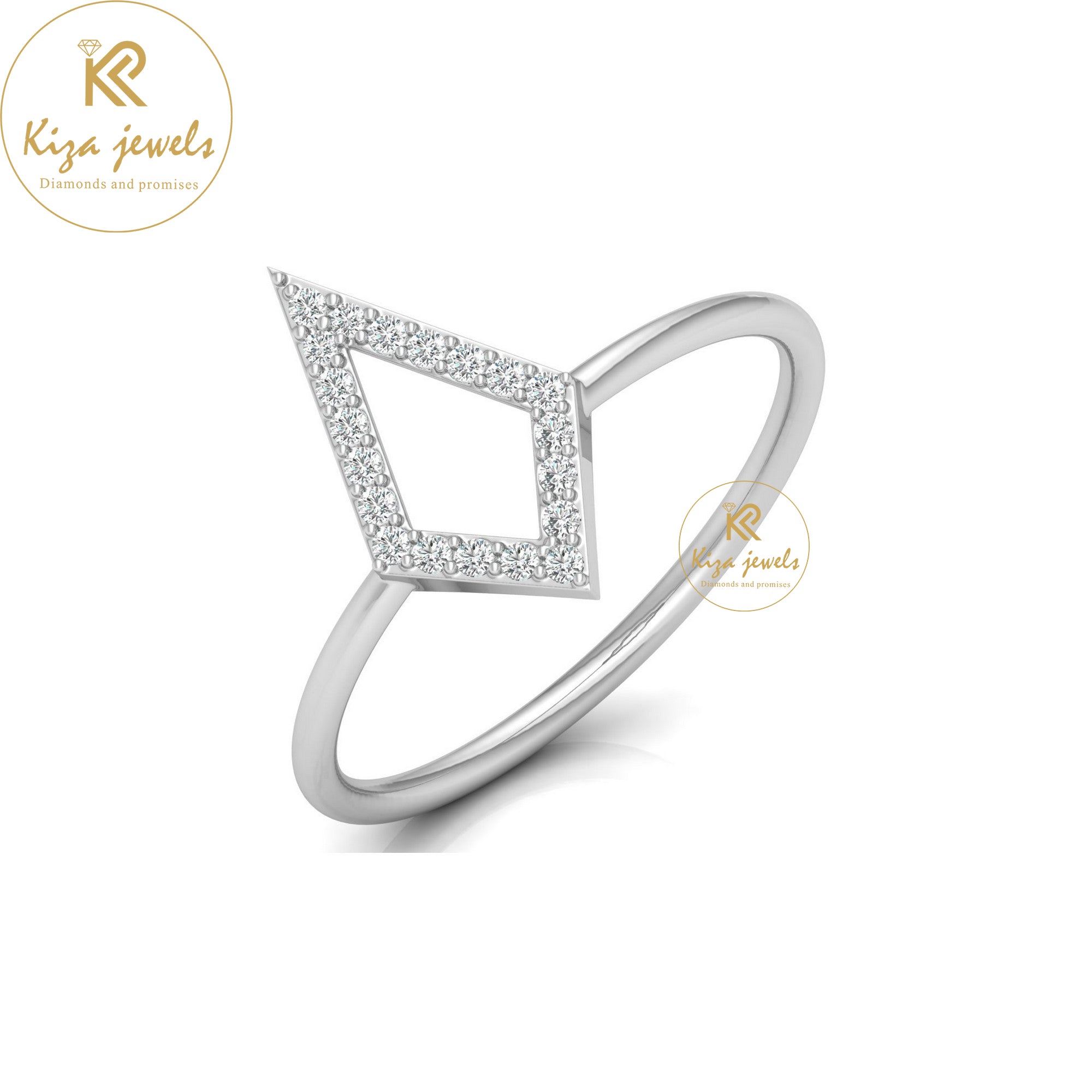 0.10 TDW Round Cut Minimalist Diamond Ring