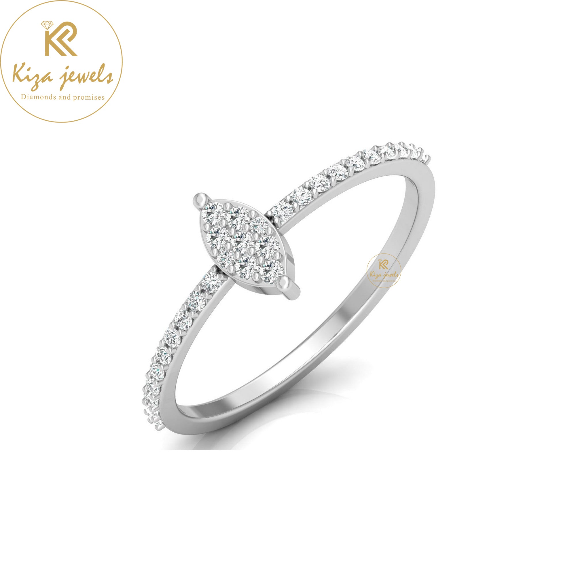 0.16 TDW Round Cut Minimalist Diamond Ring