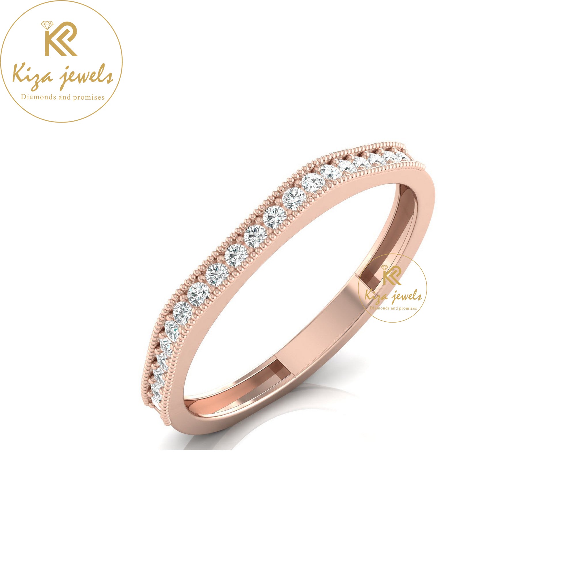 0.16 TDW Round Cut Minimalist Diamond Ring