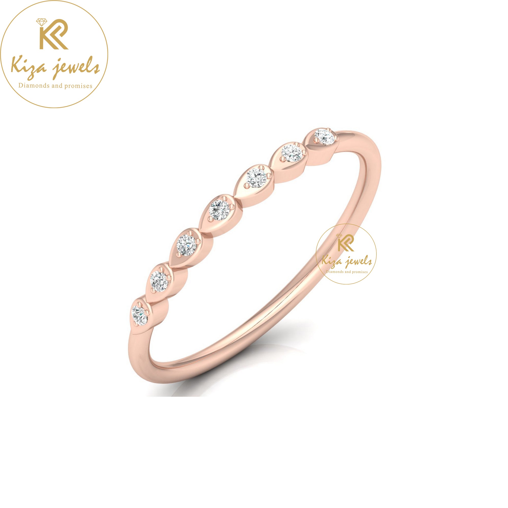 0.05 TDW Round Cut Minimalist Diamond Ring