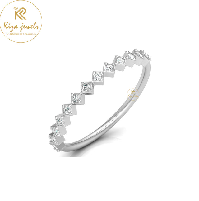 0.11 TDW Round Cut Minimalist Diamond Ring