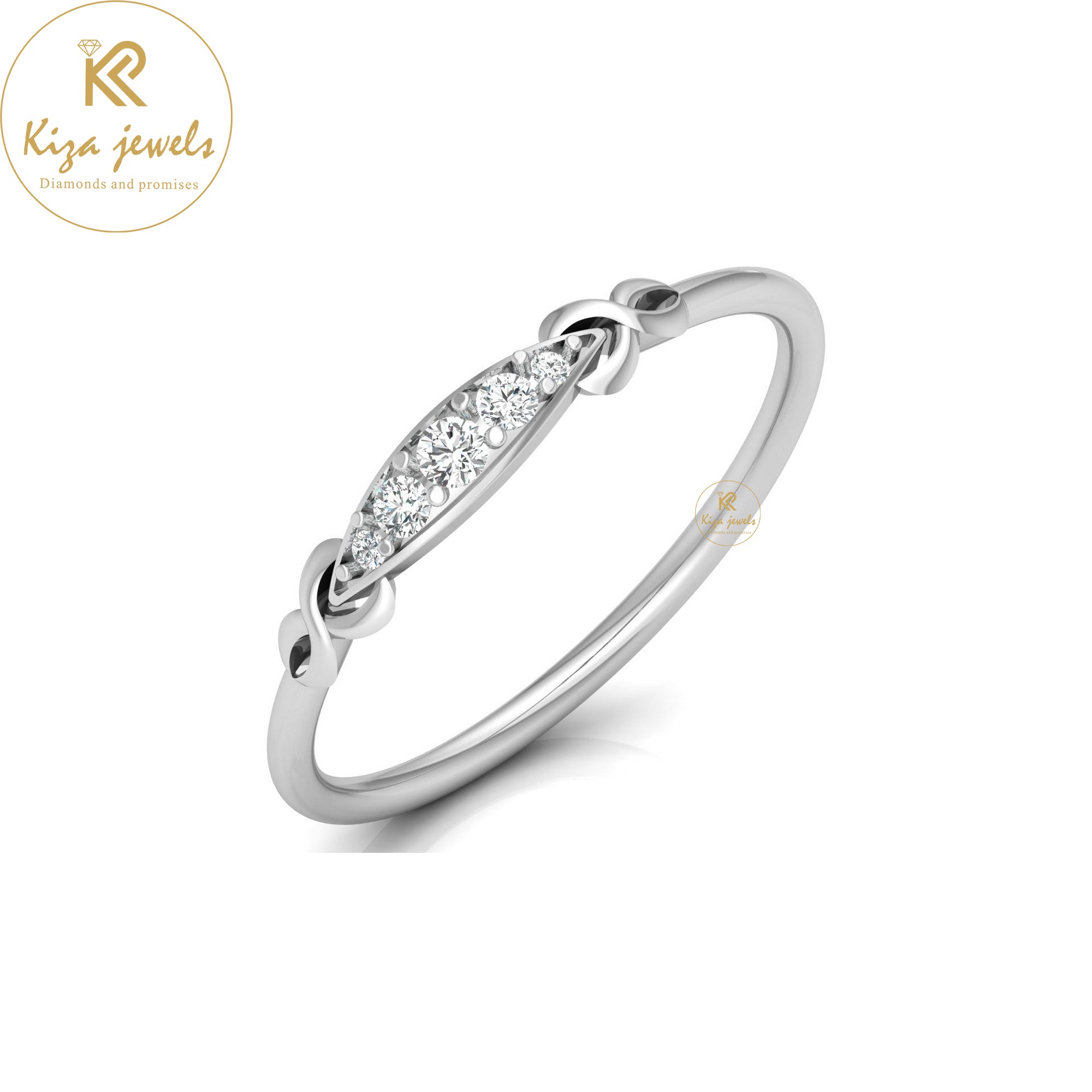 0.08 TDW Round Cut Minimalist Diamond Ring