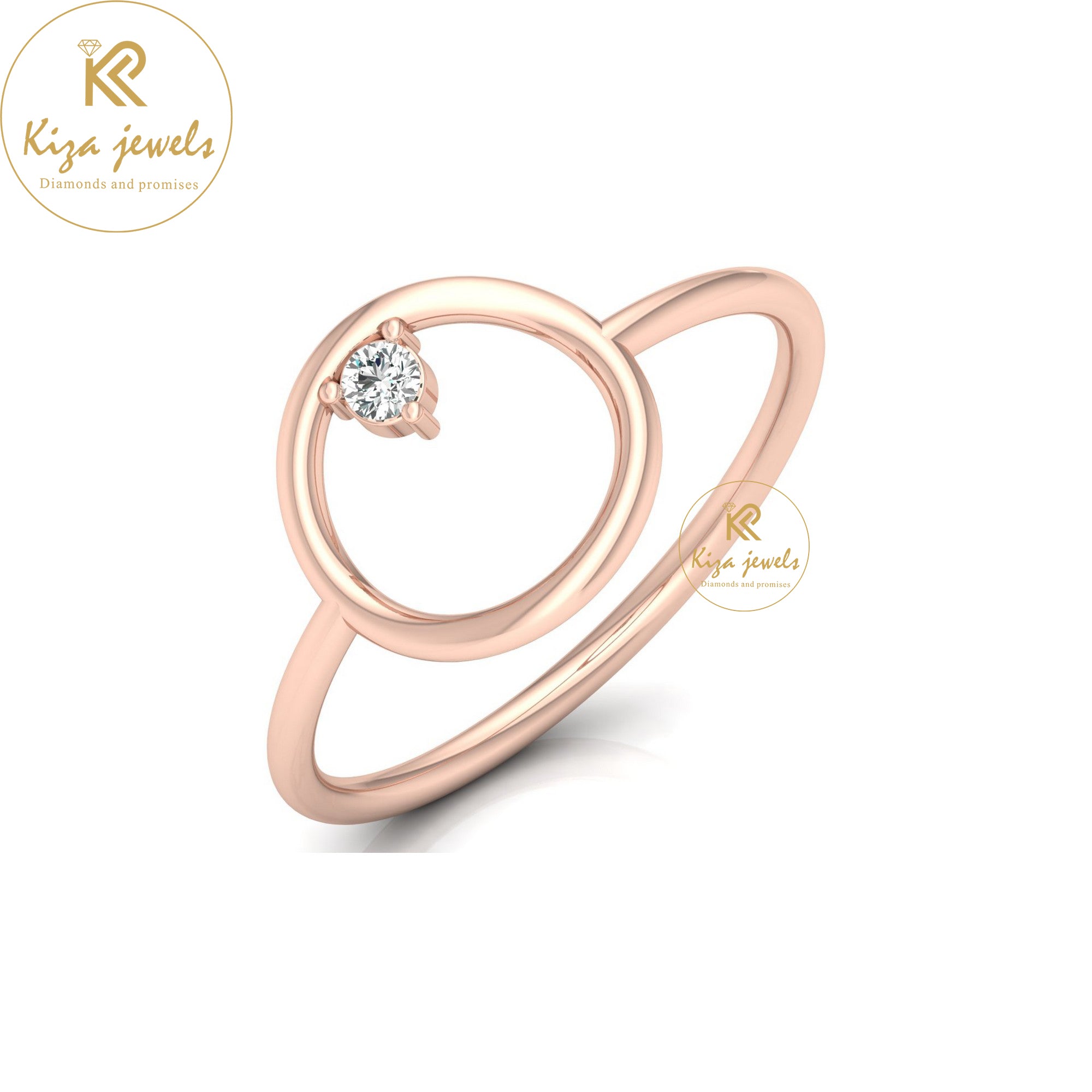 0.04 TDW Round Cut Minimalist Diamond Ring