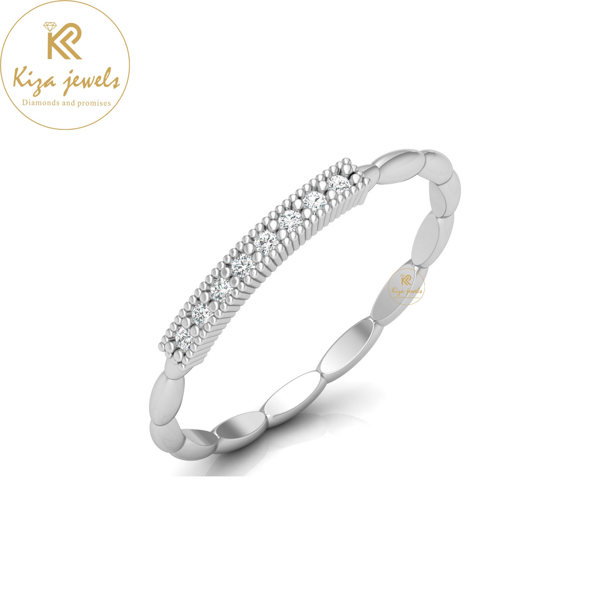 0.05 TDW Round Cut Minimalist Diamond Ring