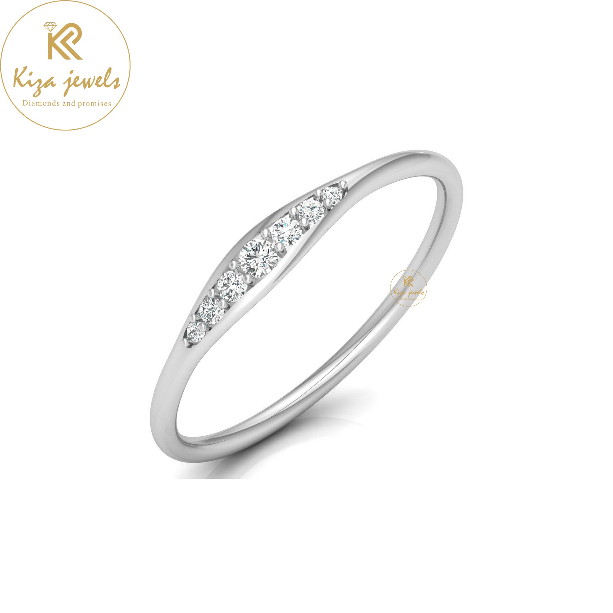 0.07 TDW Round Cut Minimalist Diamond Ring