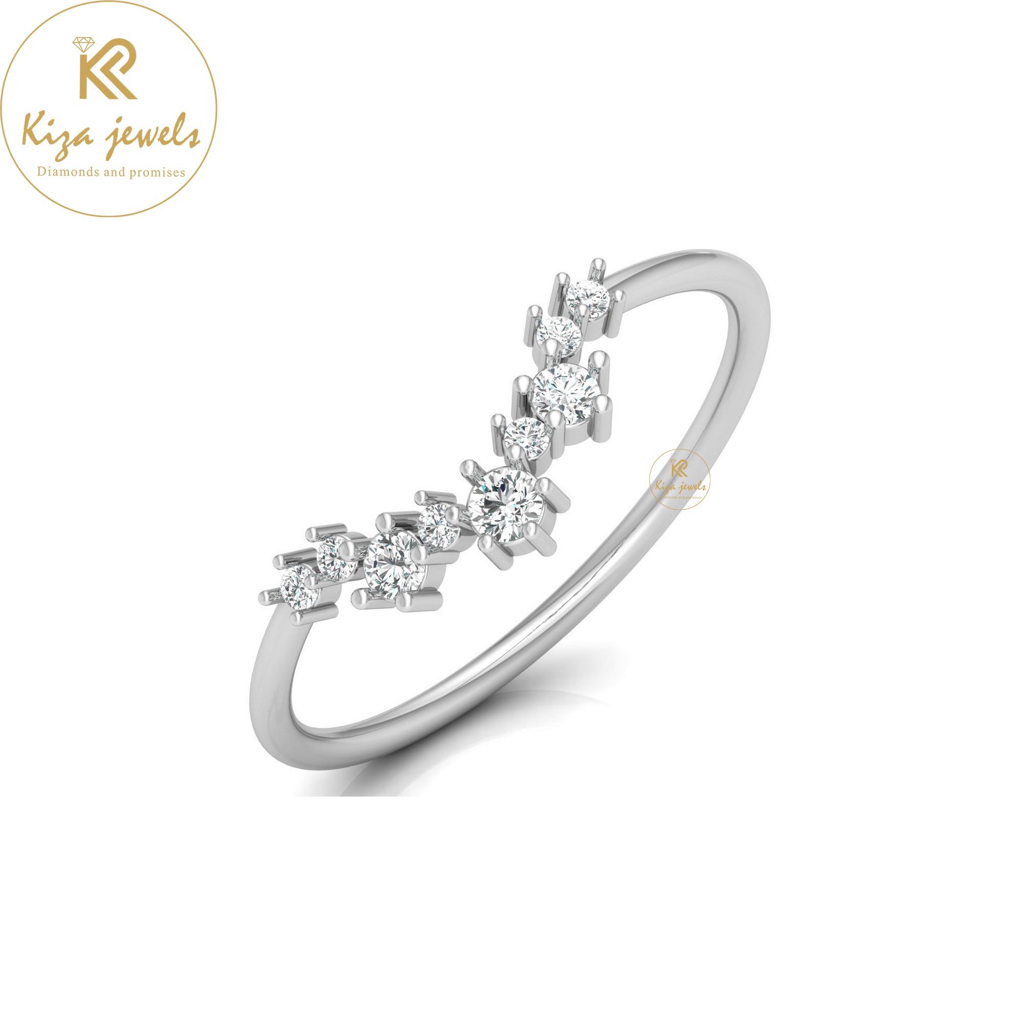 0.15 TDW Round Cut Minimalist Diamond Ring