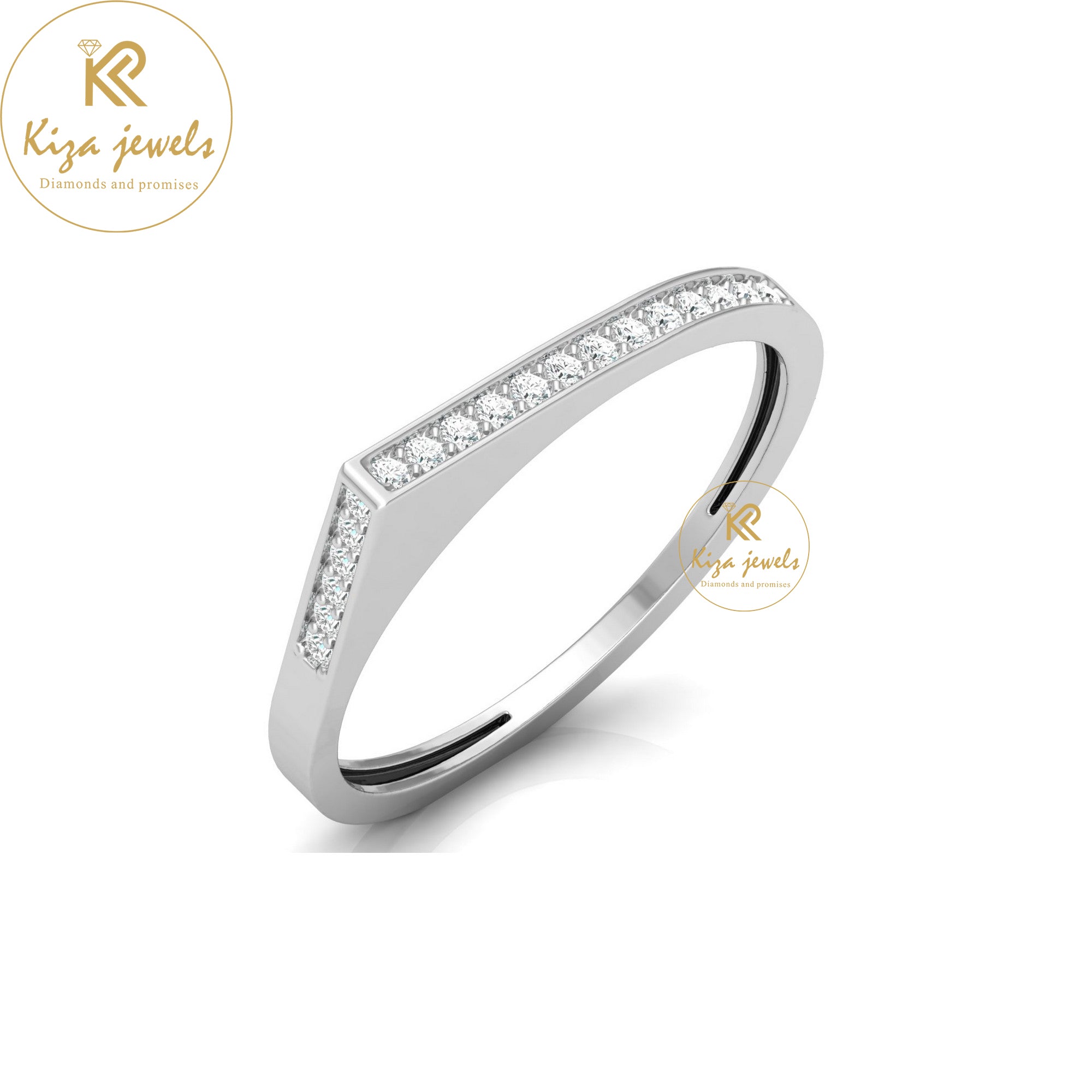 0.12 TDW Round Cut Minimalist Diamond Ring