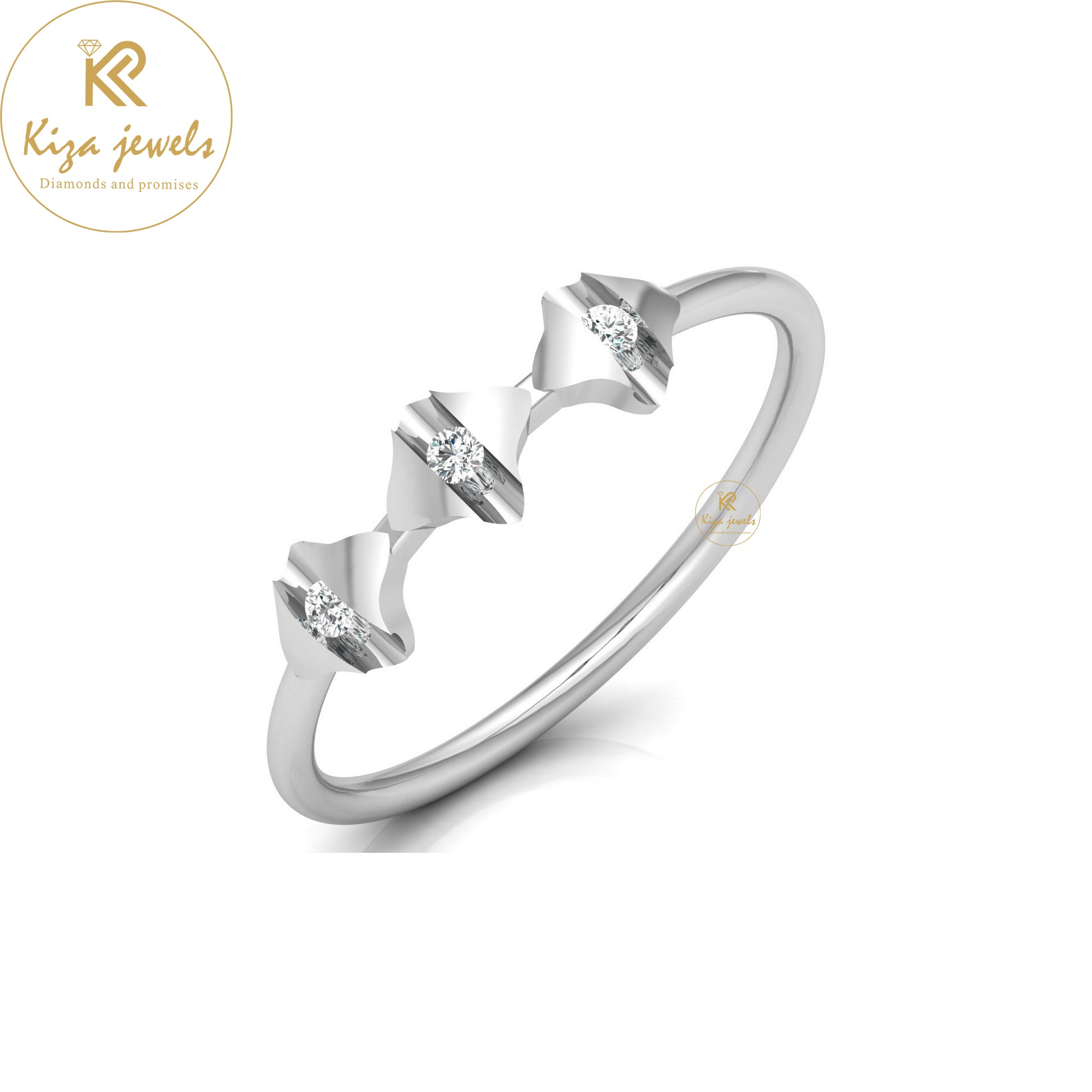 0.05 TDW Round Cut Minimalist Diamond Ring