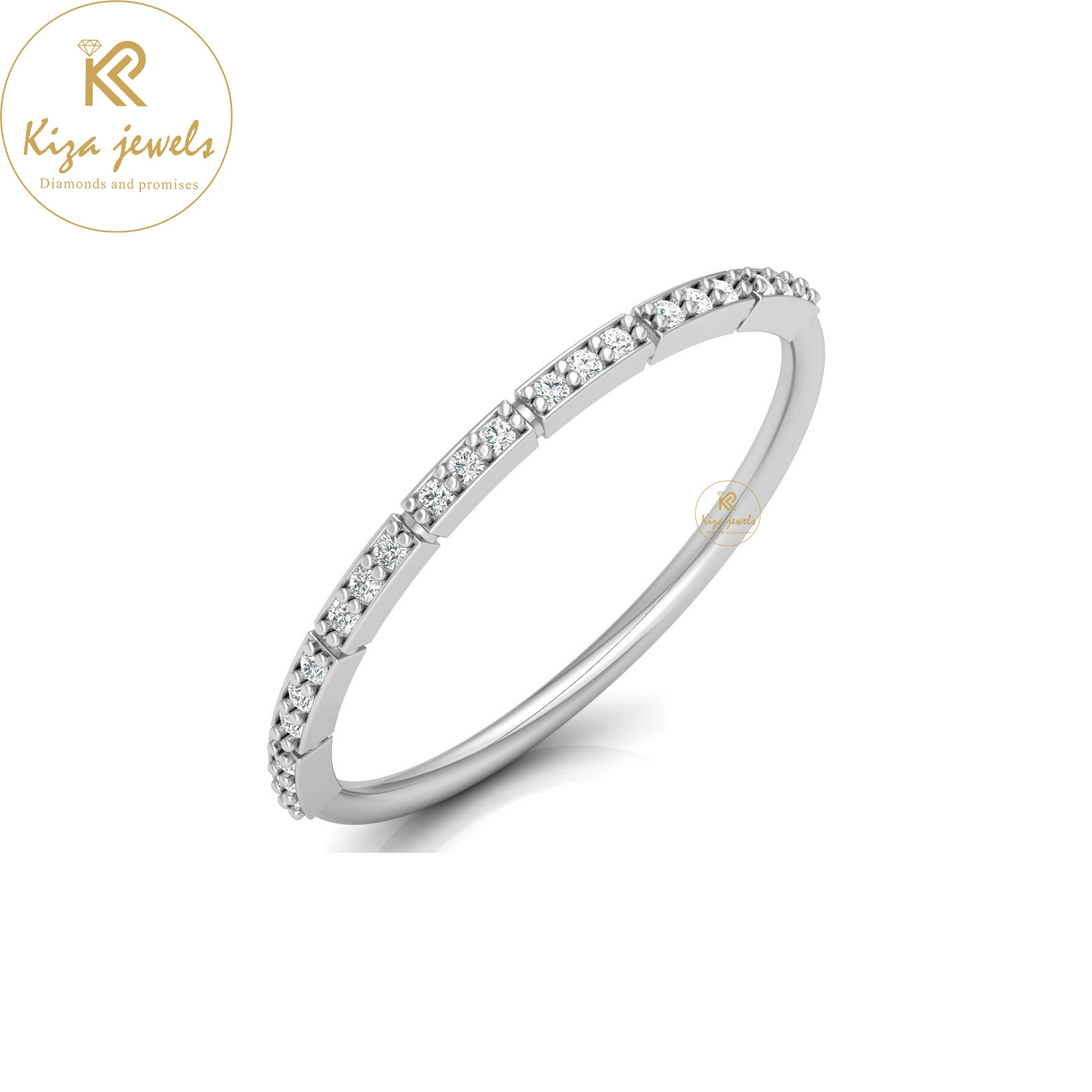 0.08 TDW Round Cut Minimalist Diamond Ring