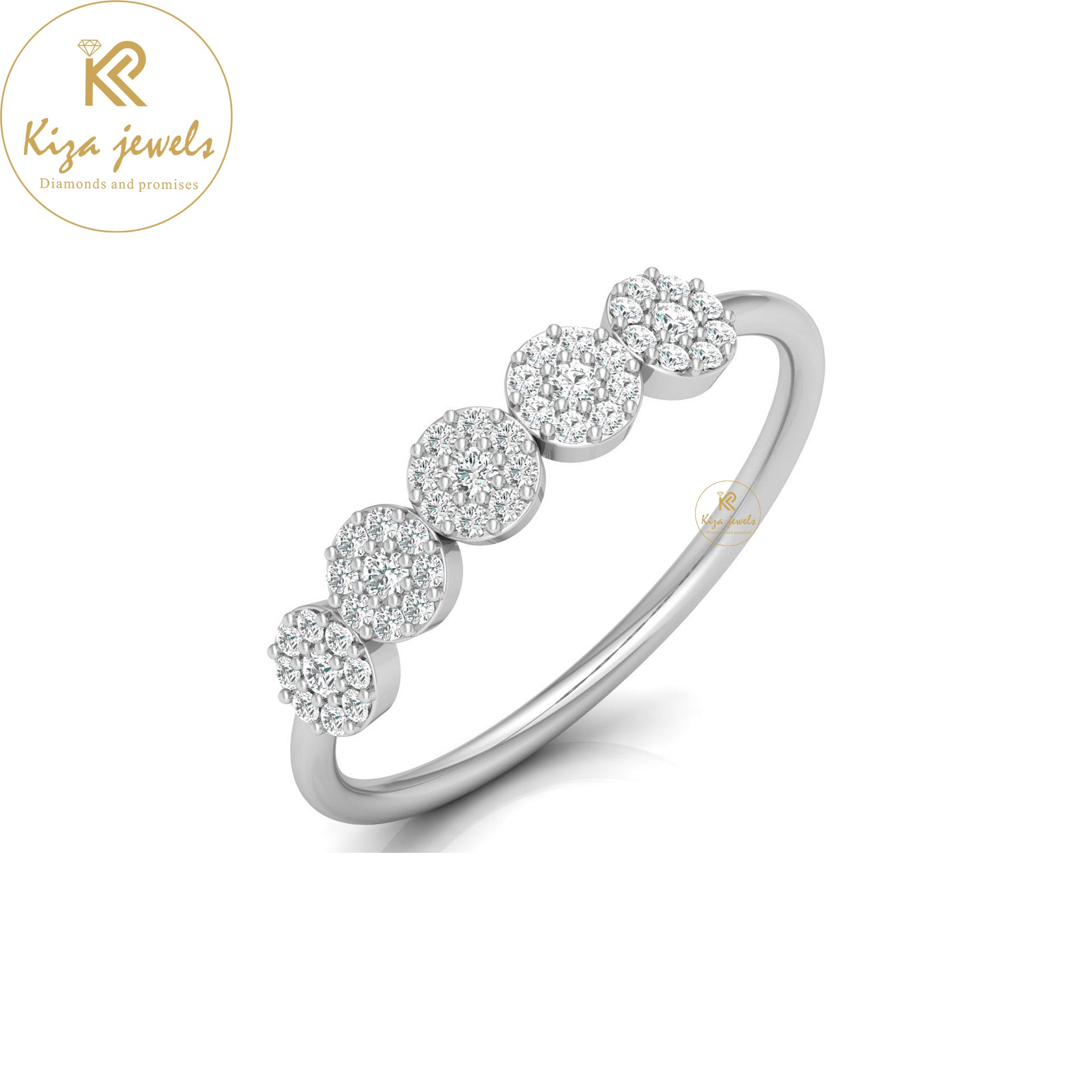 0.21 TDW Round Cut Minimalist Diamond Ring