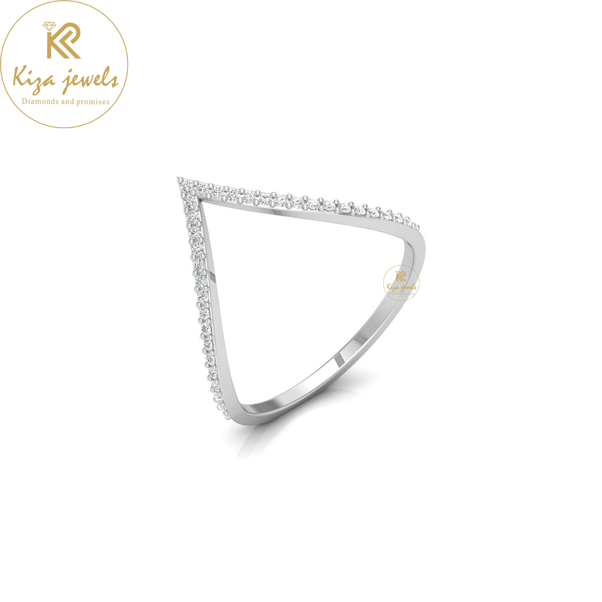 0.12 TDW Round Cut Minimalist Diamond Ring