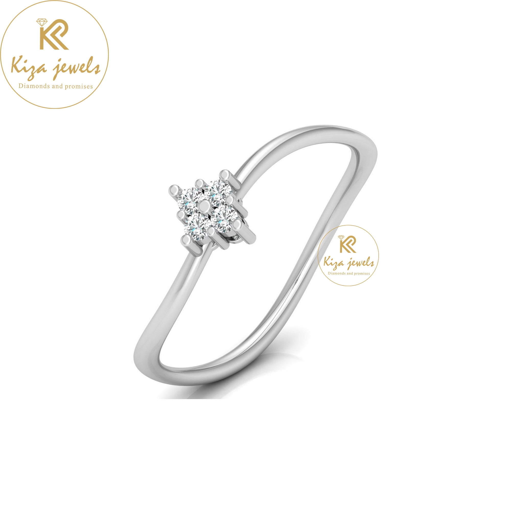 0.07 TDW Round Cut Minimalist Diamond Ring