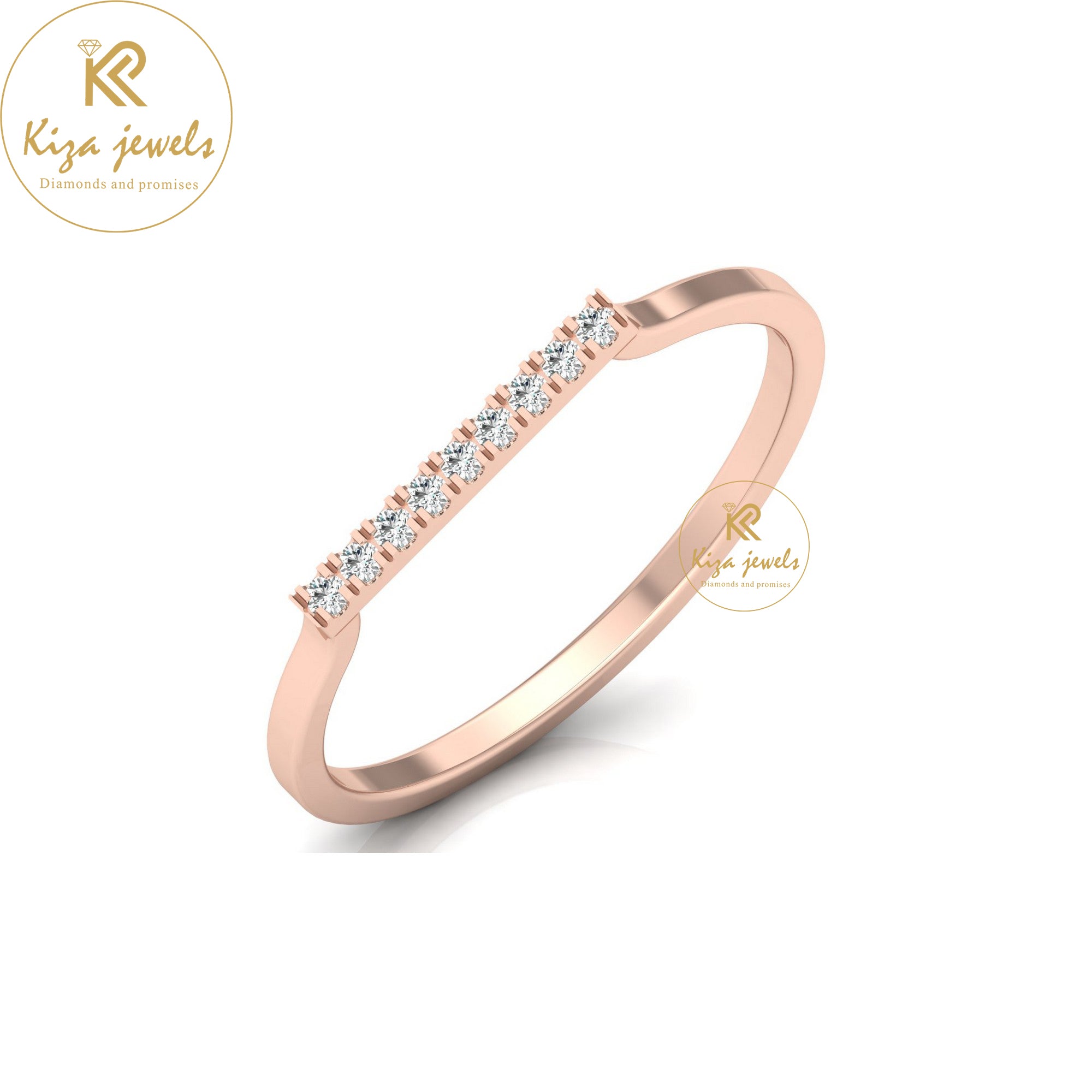 0.045 TDW Round Cut Minimalist Diamond Ring