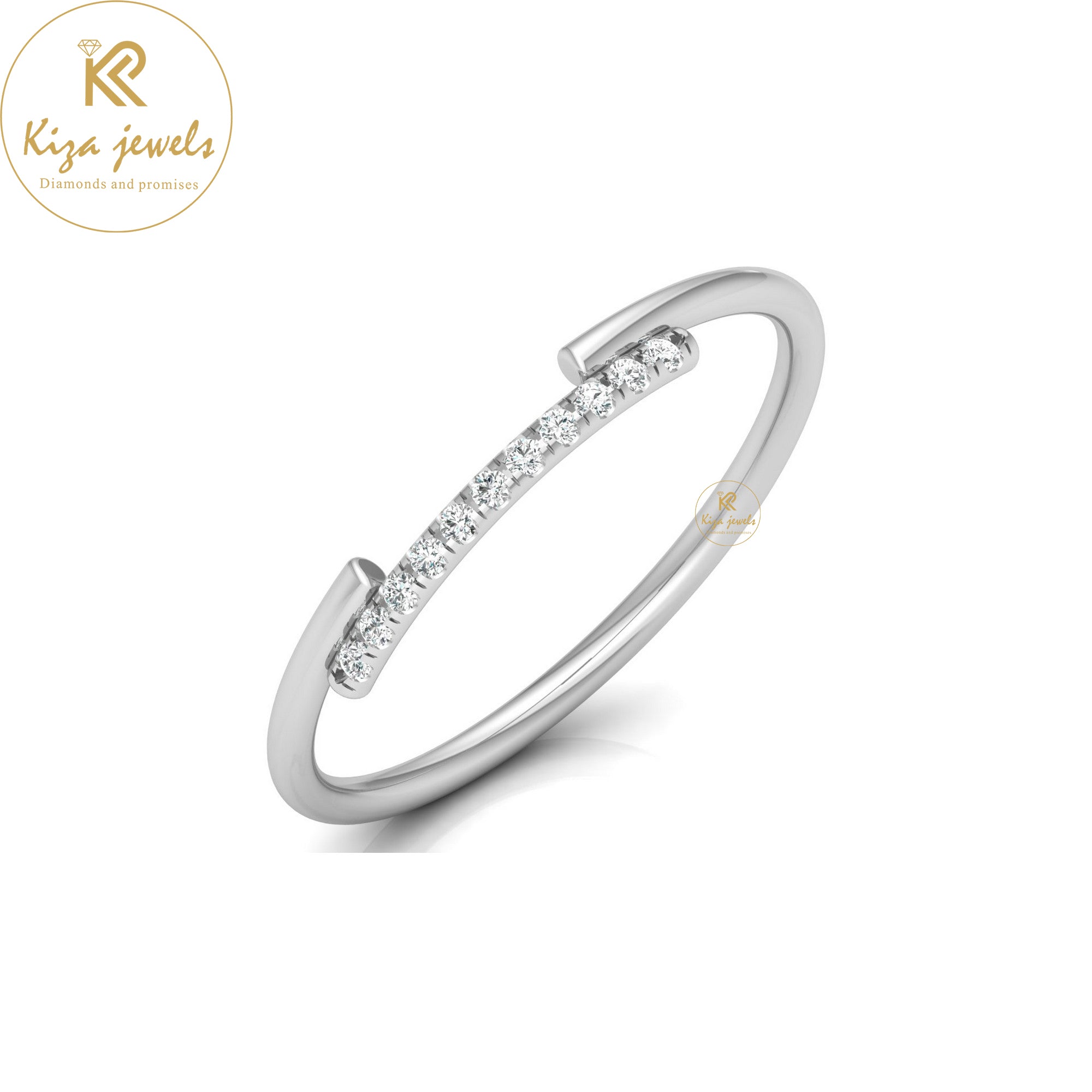 0.05 TDW Round Cut Minimalist Diamond Ring