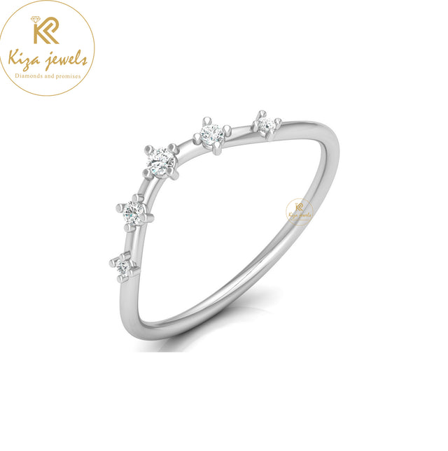 0.08 TDW Round Cut Minimalist Diamond Ring