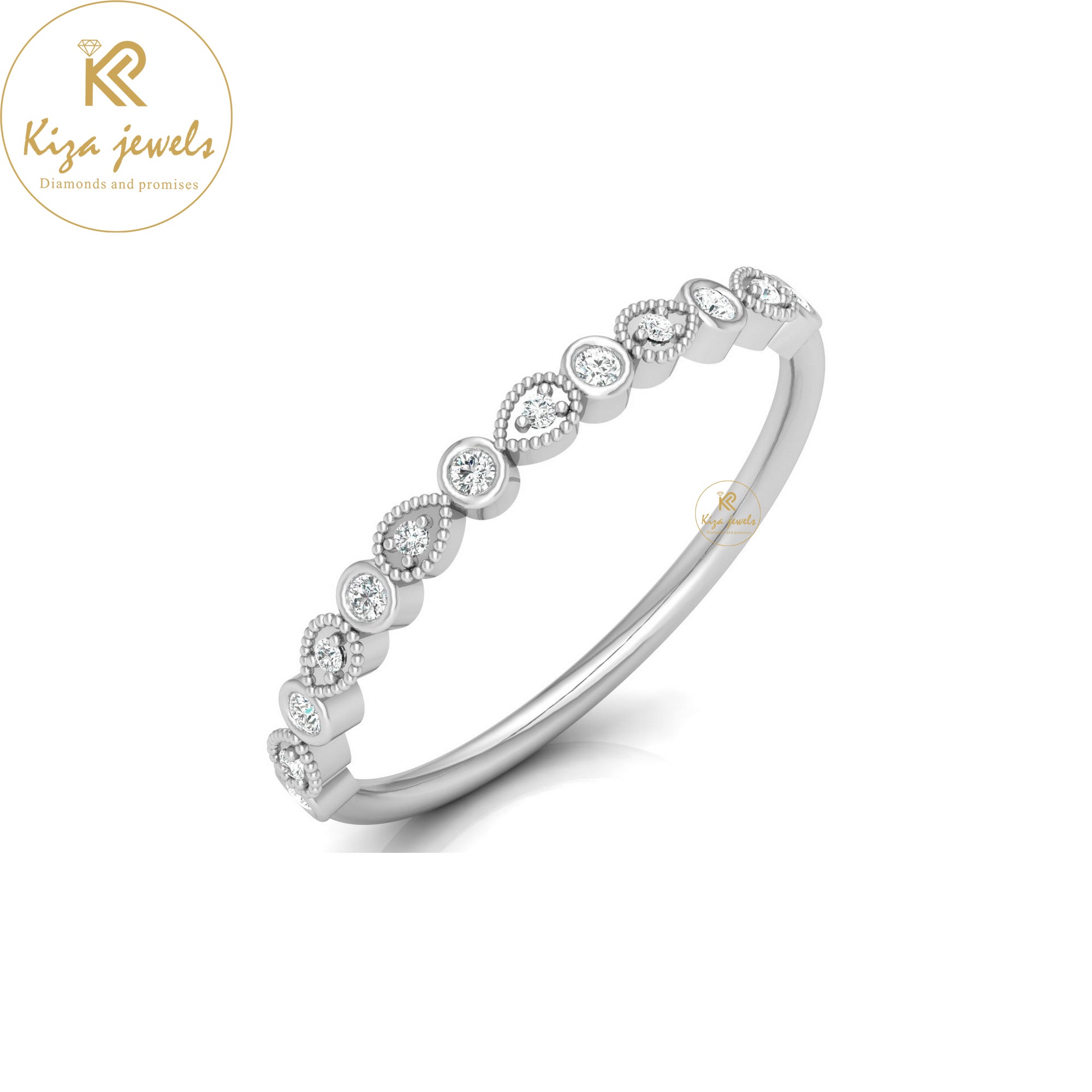 0.08 TDW Round Cut Minimalist Diamond Ring