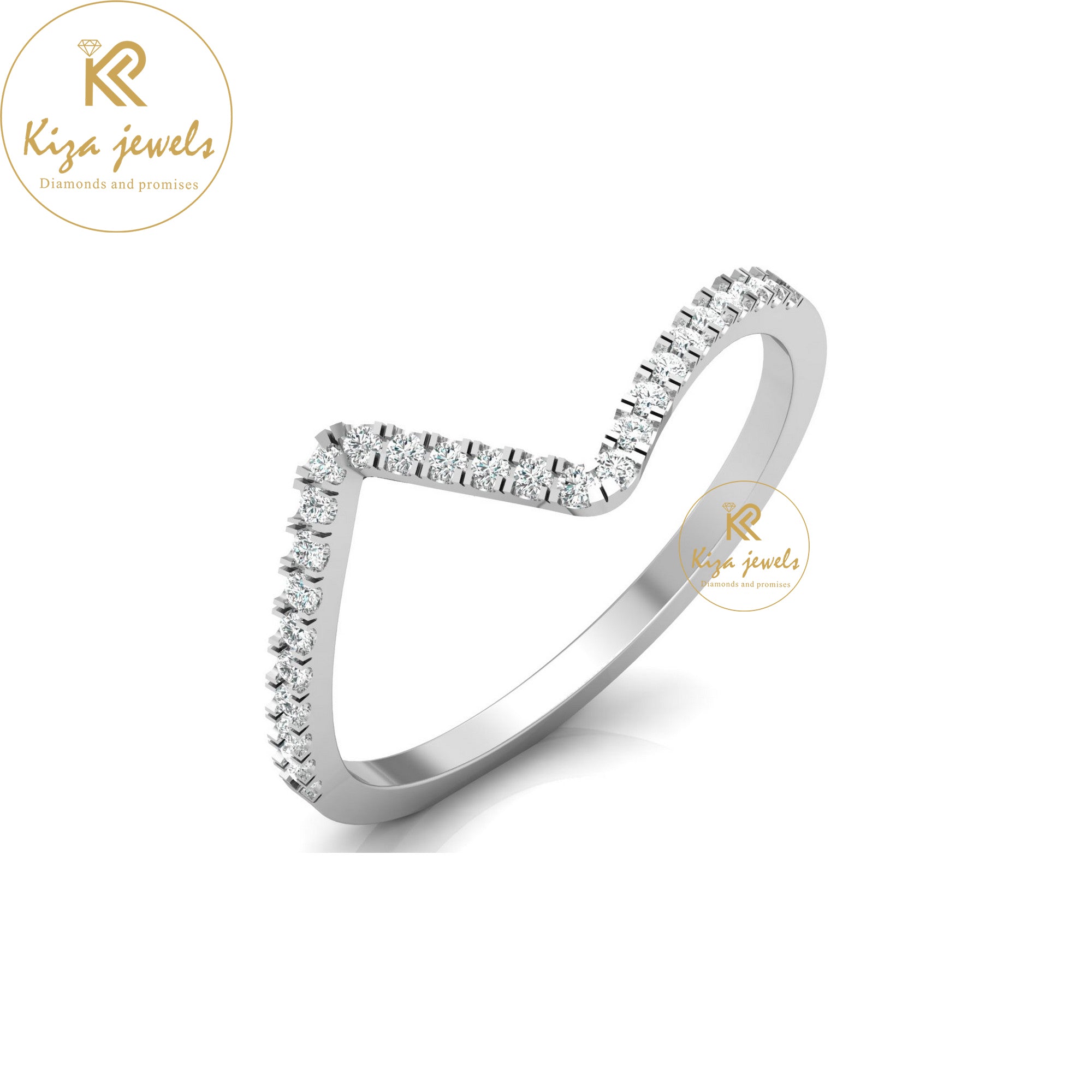 0.13 TDW Round Cut Minimalist Diamond Ring