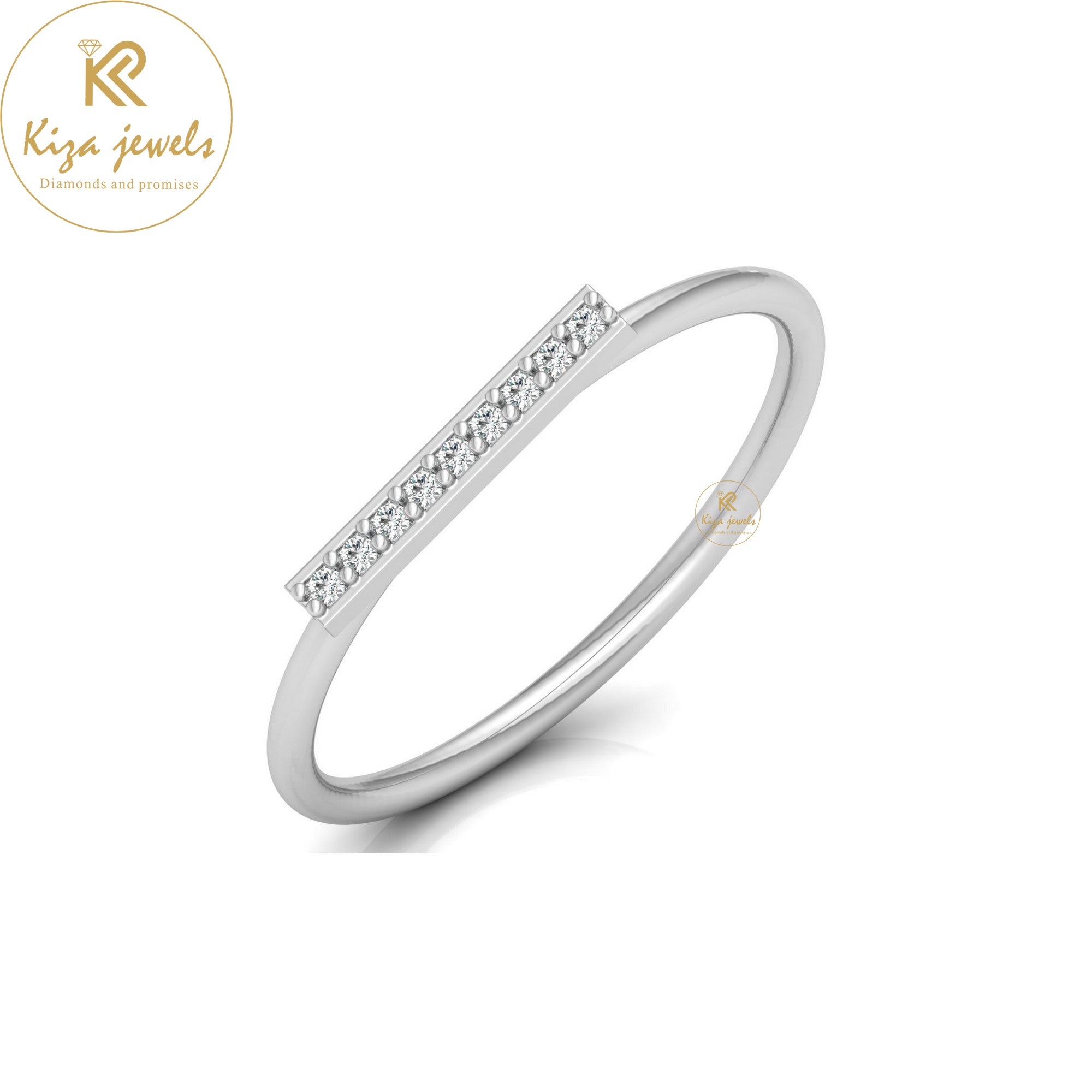 0.034 TDW Round Cut Minimalist Diamond Ring