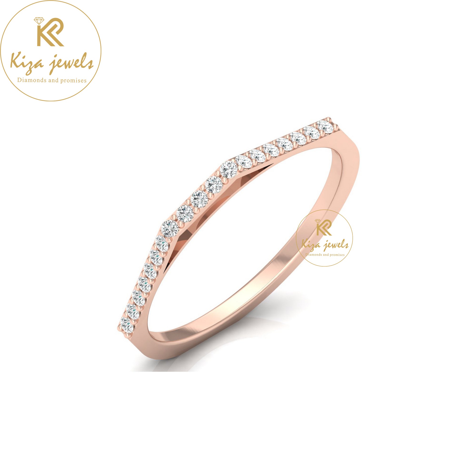 0.12 TDW Round Cut Minimalist Diamond Ring