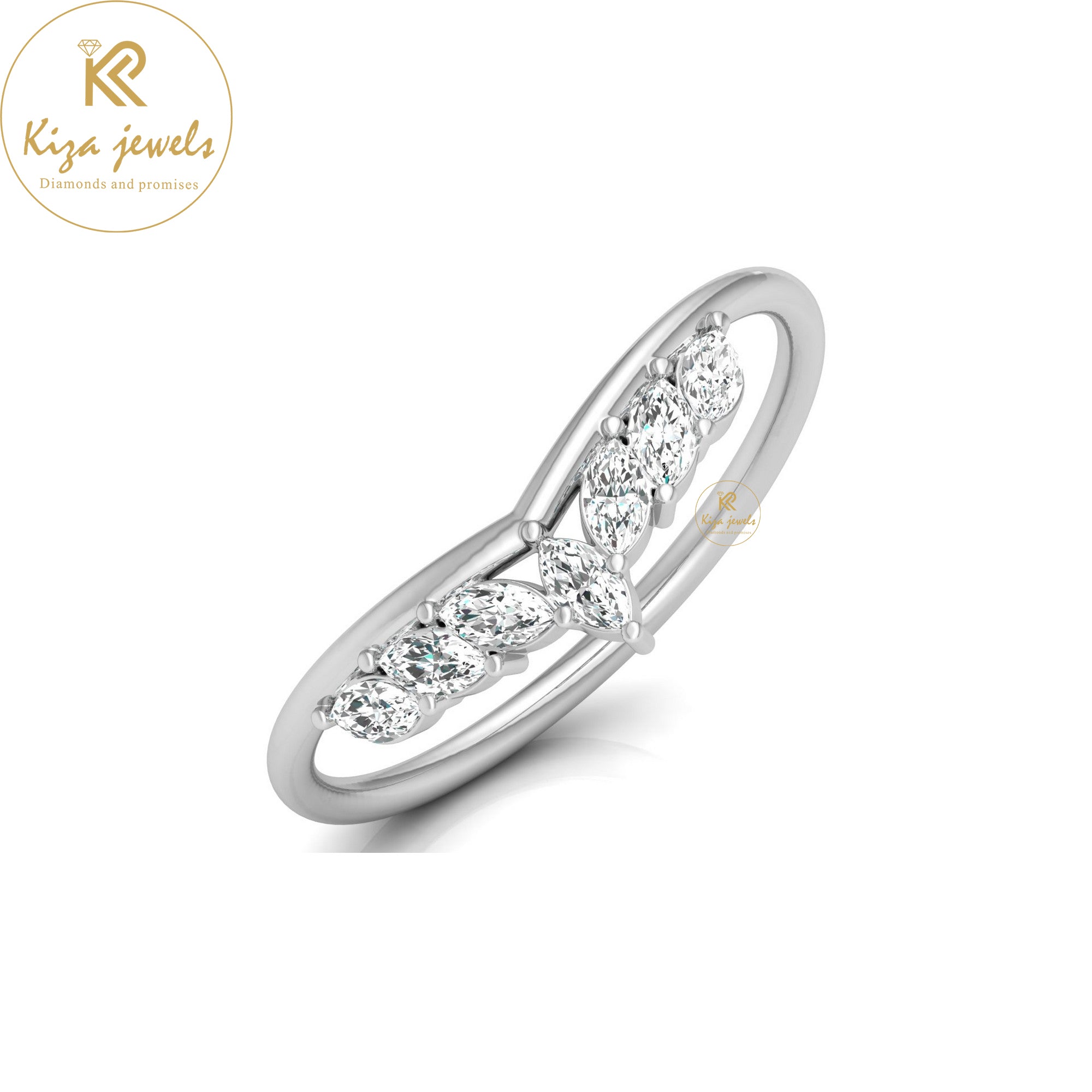 0.25 TDW Marquise Cut Minimalist Diamond Ring