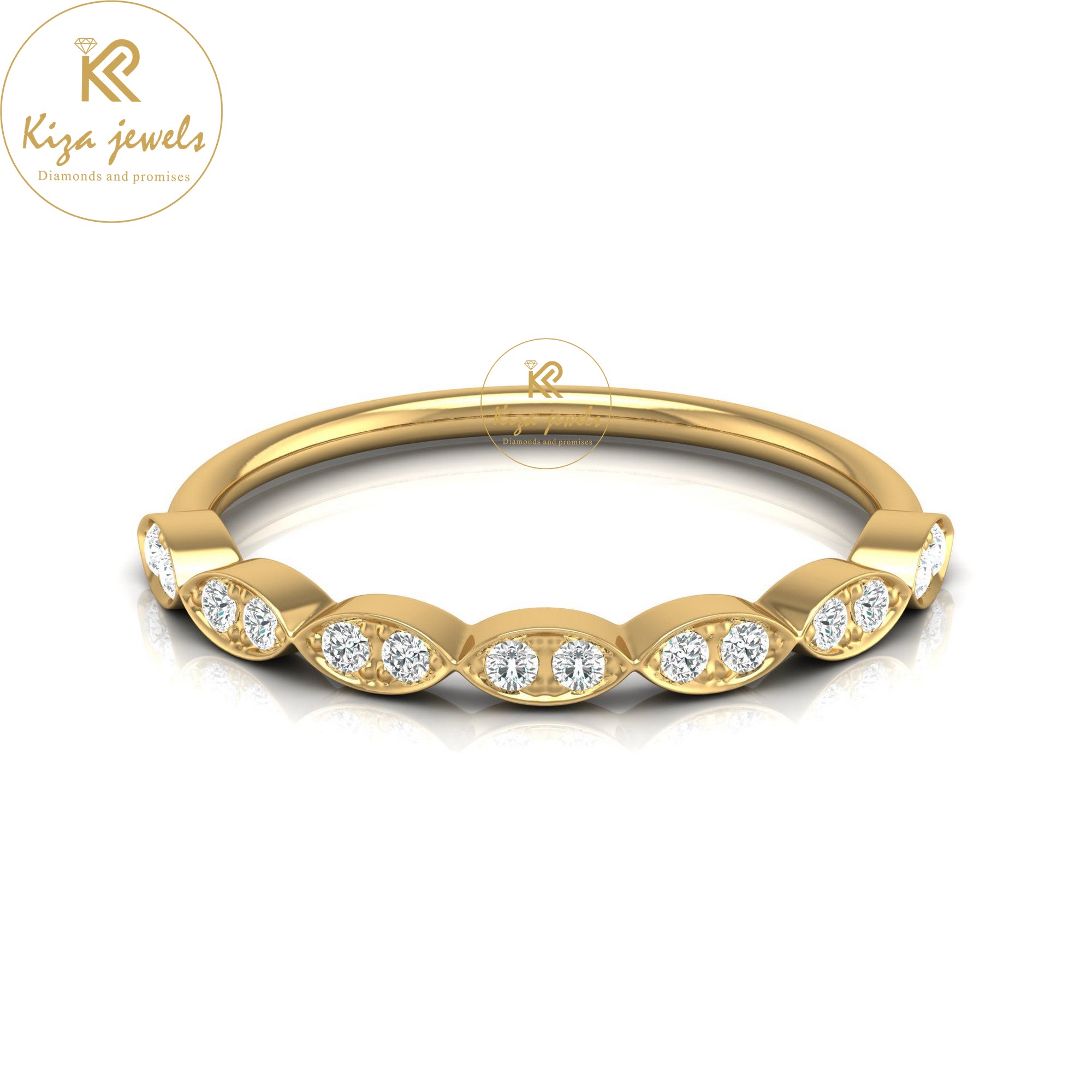 0.12 TDW Round Cut Minimalist Diamond Ring