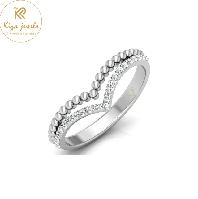 0.11 TDW Round Cut Minimalist Diamond Ring