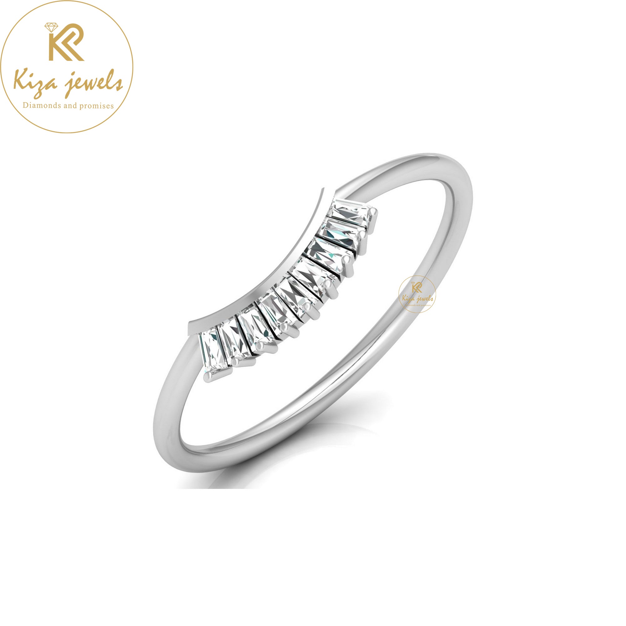 0.19 TDW Baguette Cut Minimalist Diamond Ring