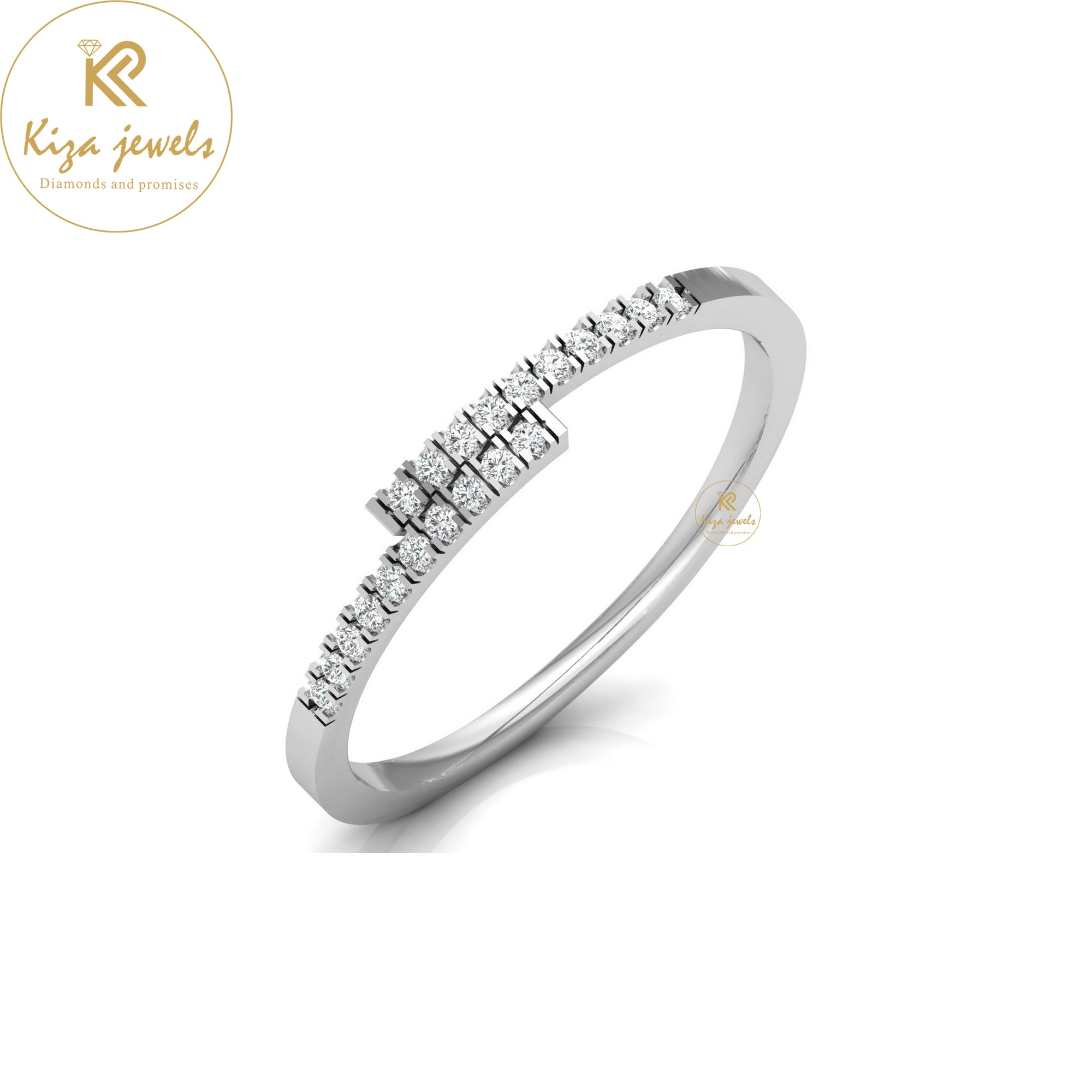 0.07 TDW Round Cut Minimalist Diamond Ring