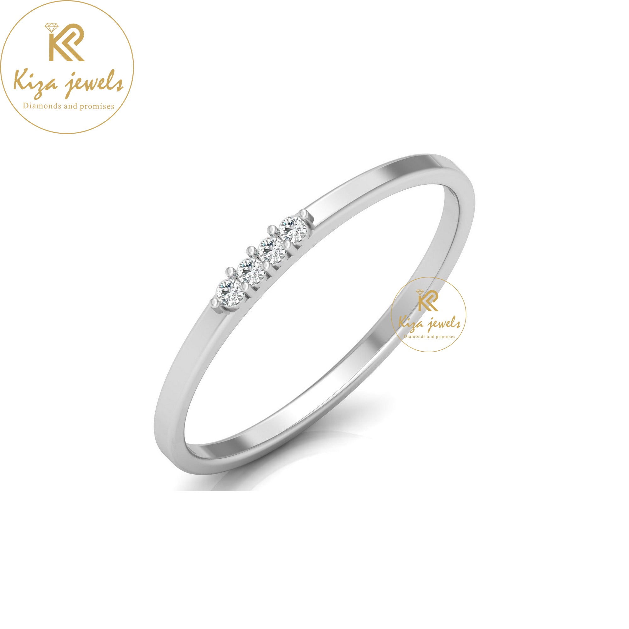 0.033 TDW Round Cut Minimalist Diamond Ring