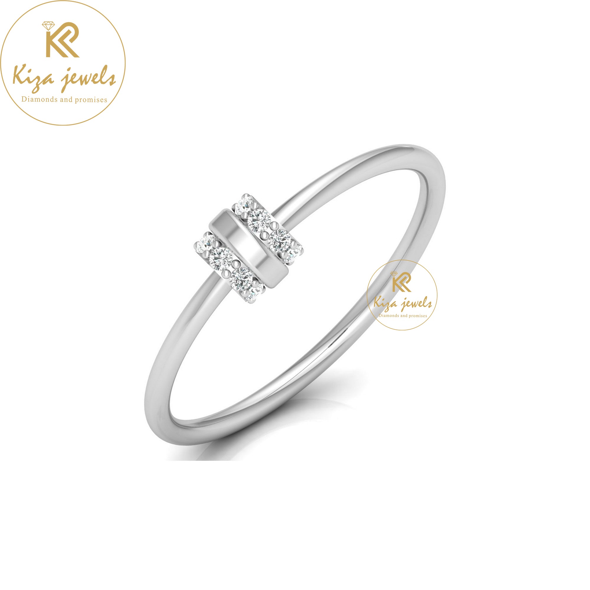 0.07 TDW Round Cut Minimalist Diamond Ring