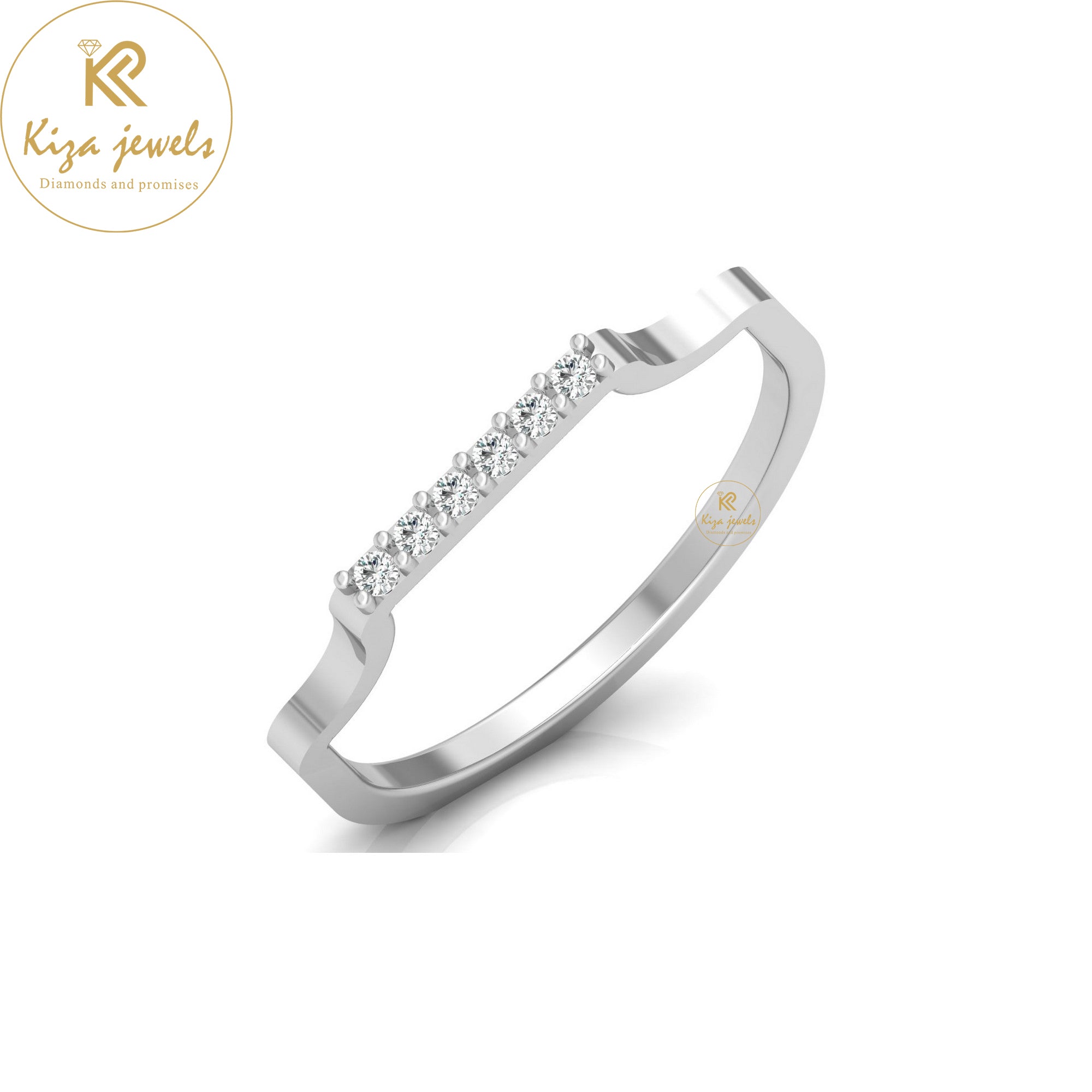 0.06 TDW Round Cut Minimalist Diamond Ring