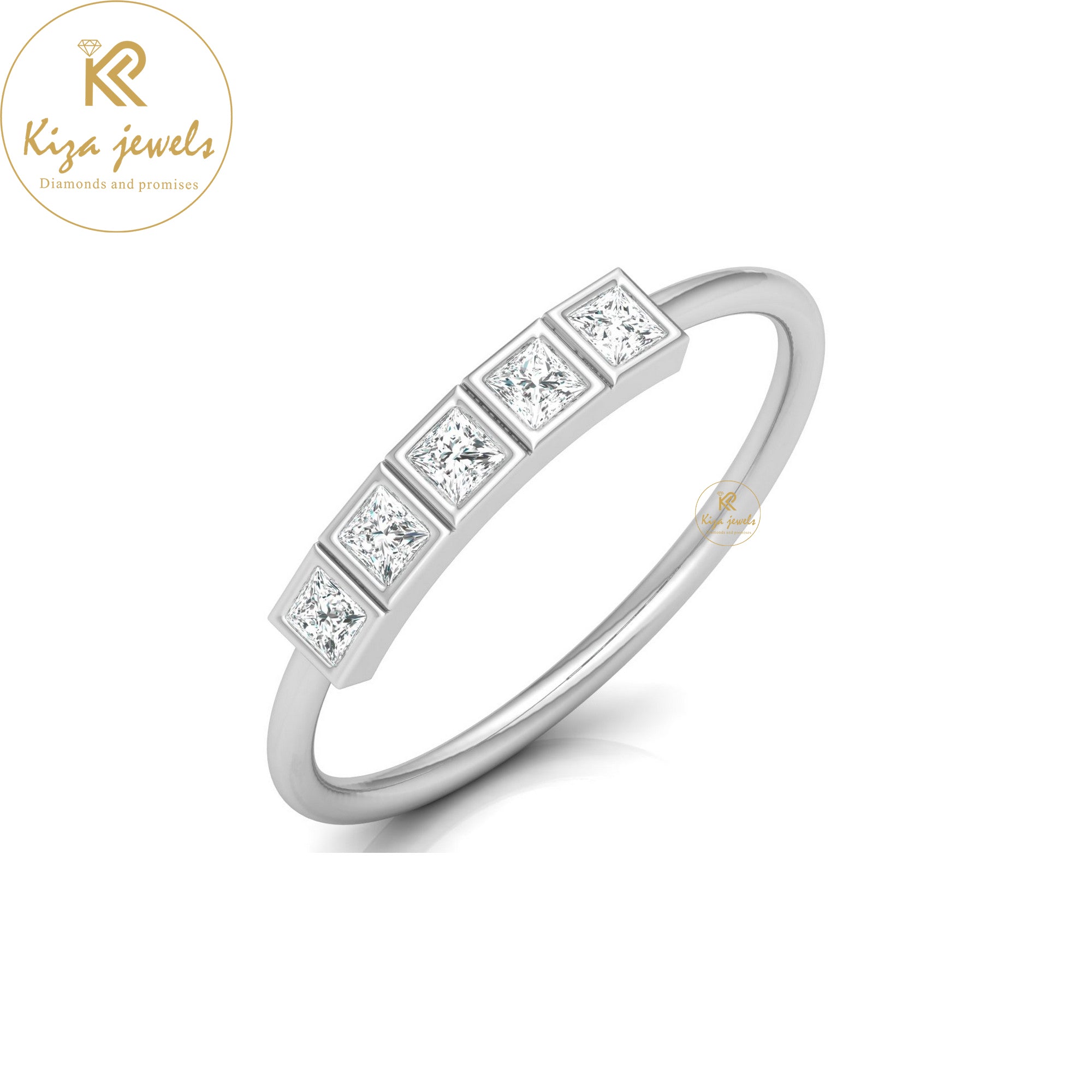 0.23 TDW  Princess Cut Minimalist Diamond Ring