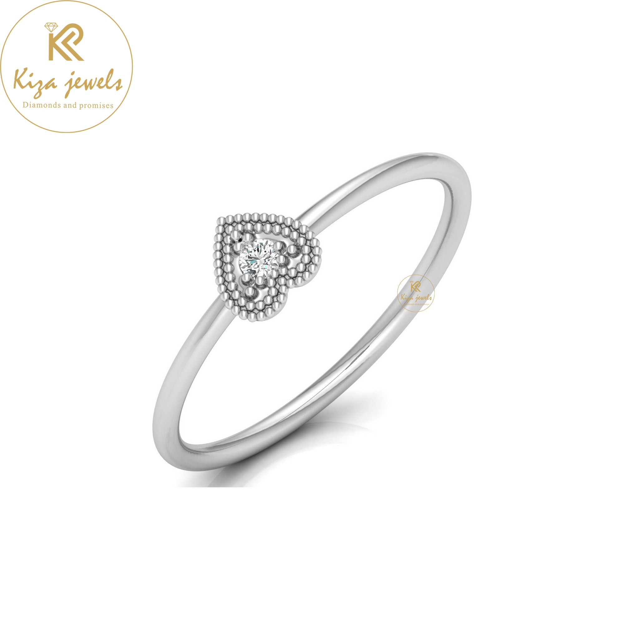 0.03 TDW Round Cut Minimalist Diamond Ring