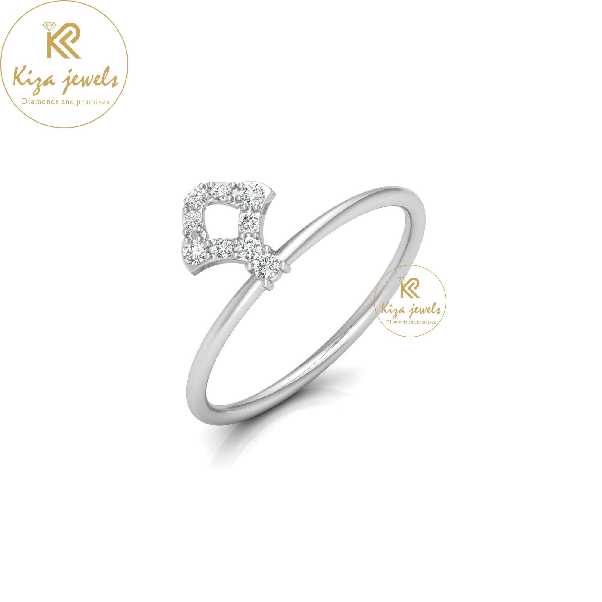 0.10 TDW Round Cut Minimalist Diamond Ring