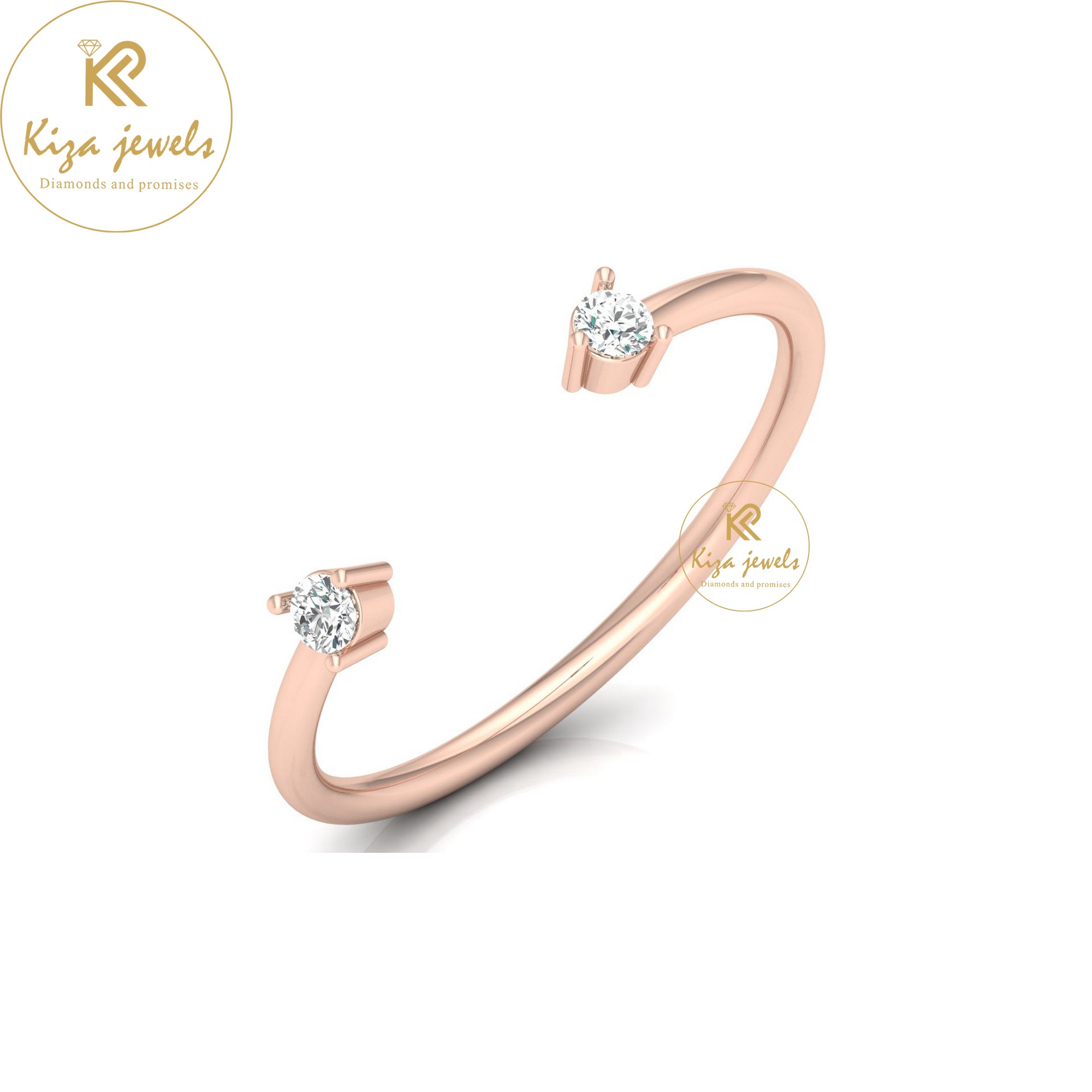 0.08 TDW Round Cut Minimalist Diamond Ring