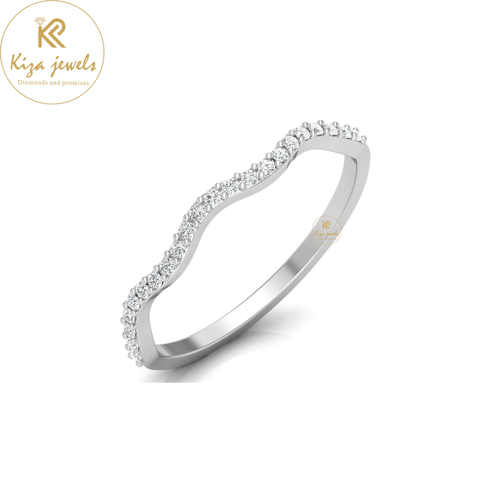 0.11 TDW Round Cut Minimalist Diamond Ring