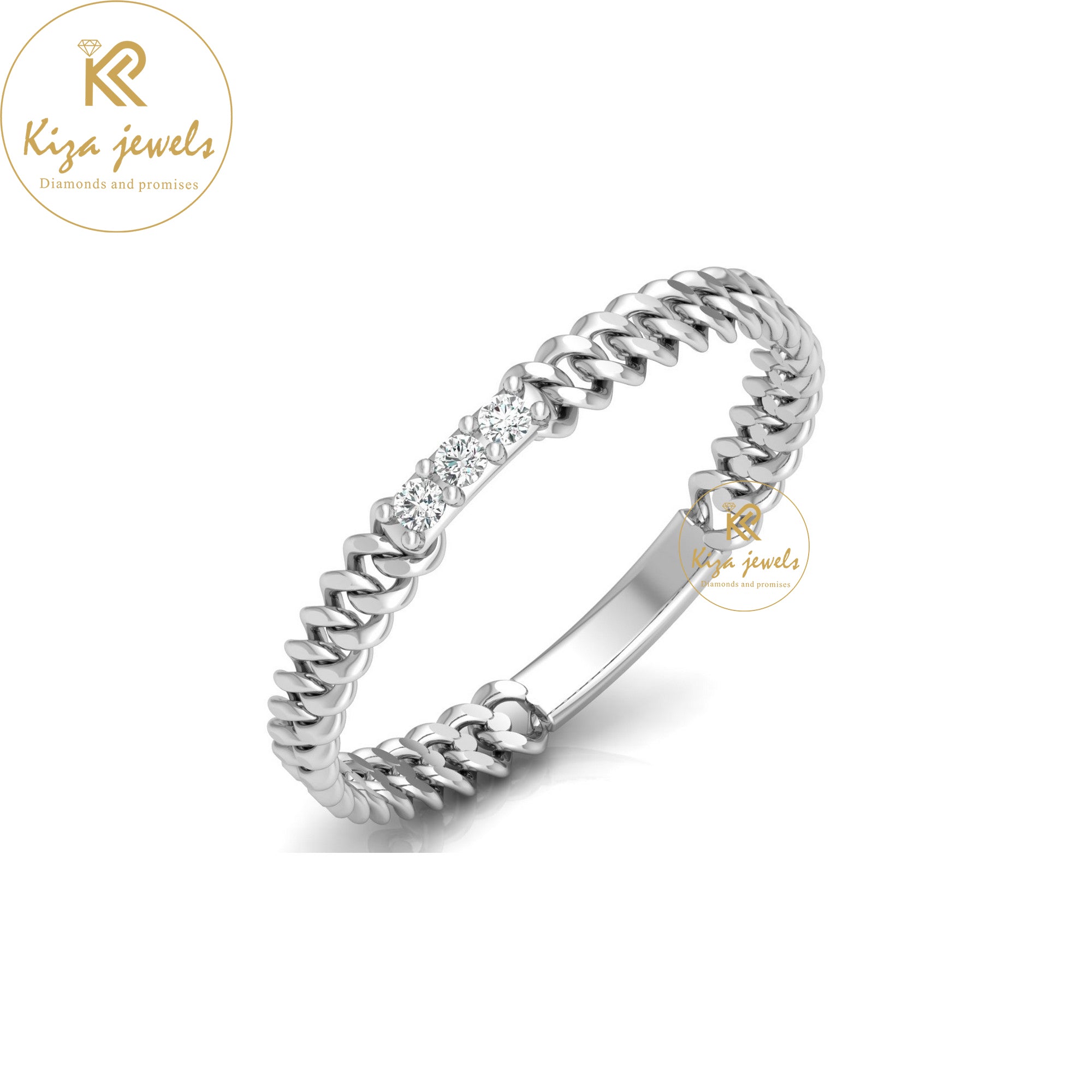 0.04 TDW Round Cut Minimalist Diamond Ring