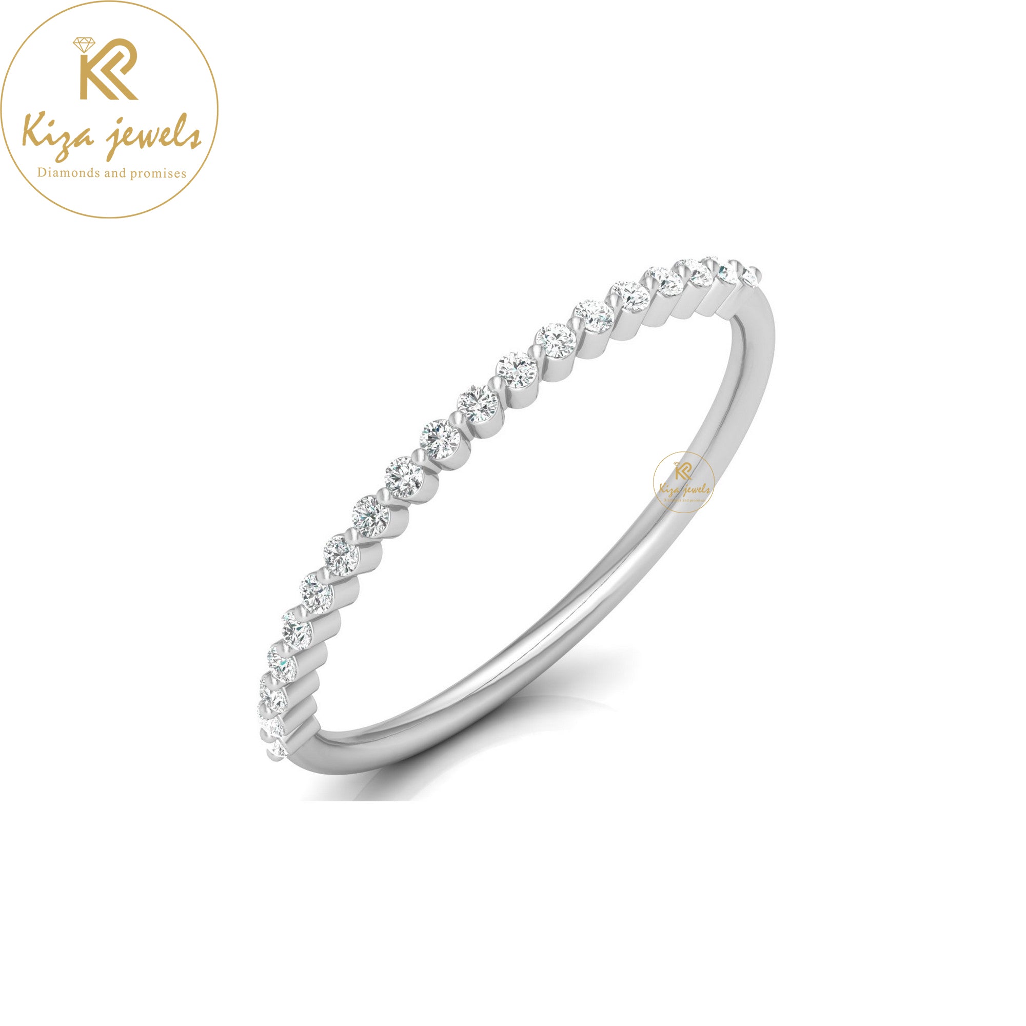 0.12 TDW Round Cut Minimalist Diamond Ring