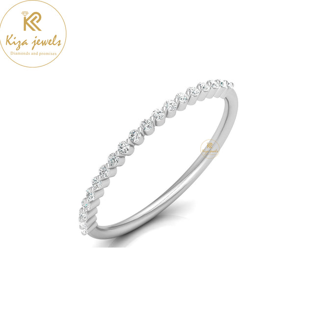 0.12 TDW Round Cut Minimalist Diamond Ring
