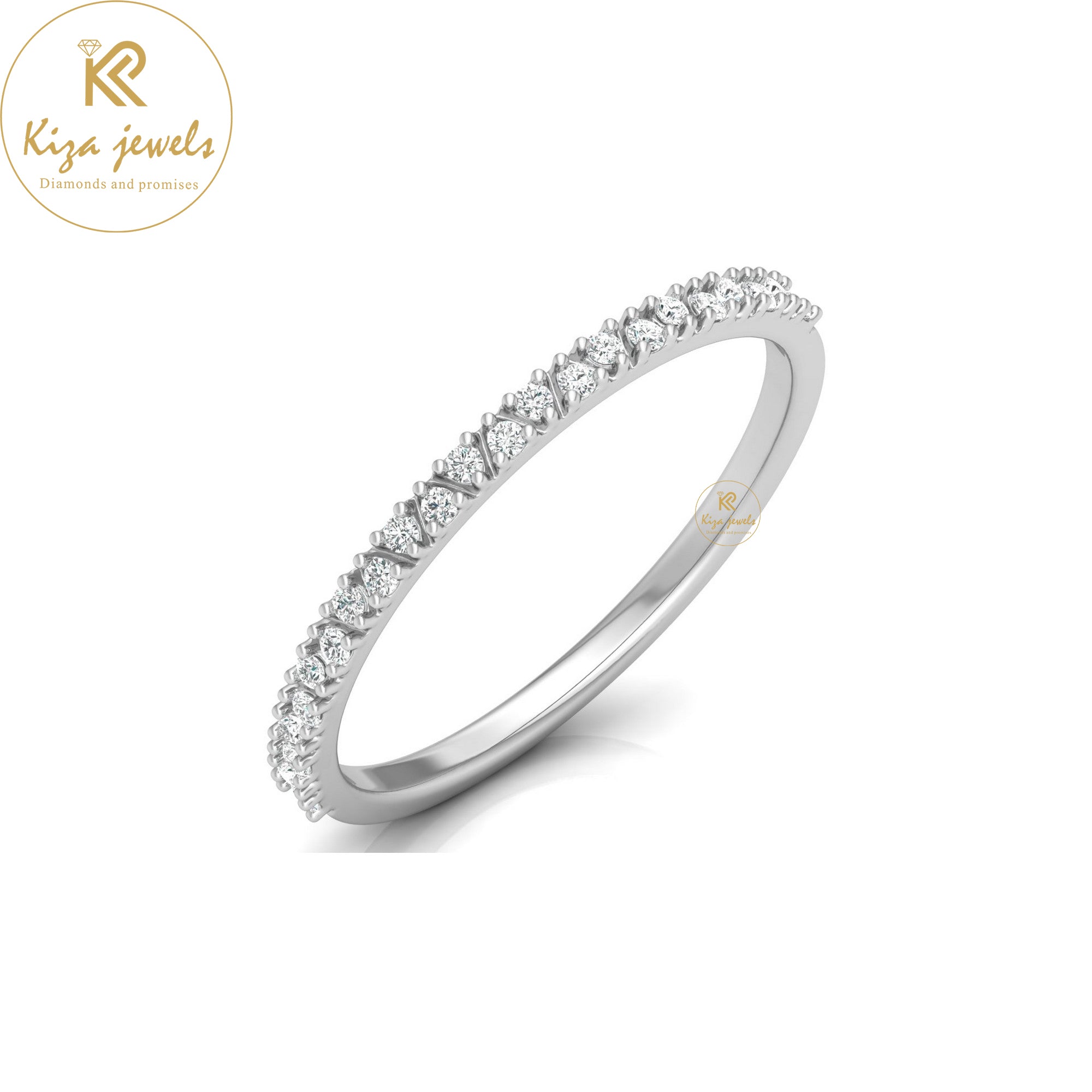 0.11 TDW Round Cut Minimalist Diamond Ring