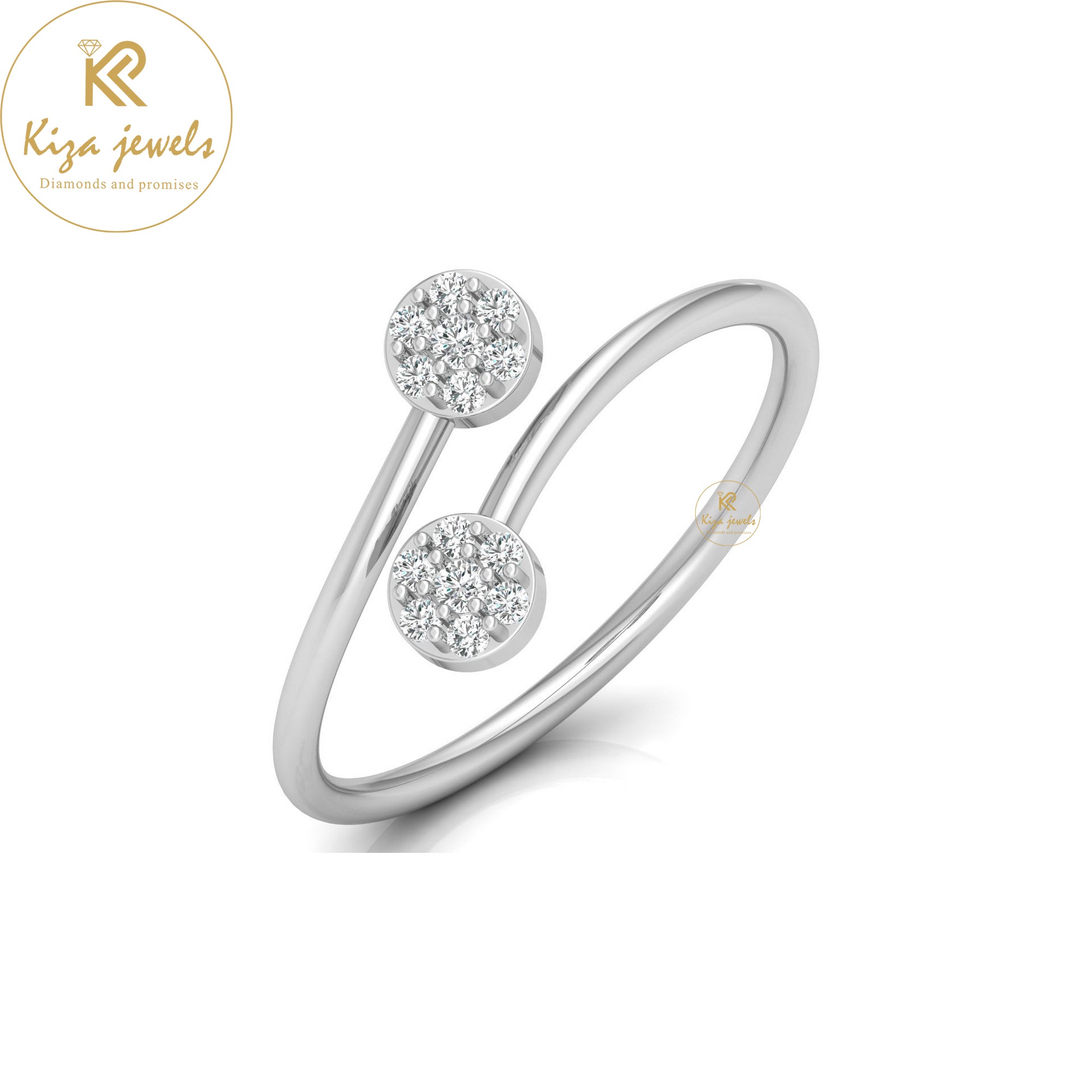 0.10 TDW Round Cut Minimalist Diamond Ring