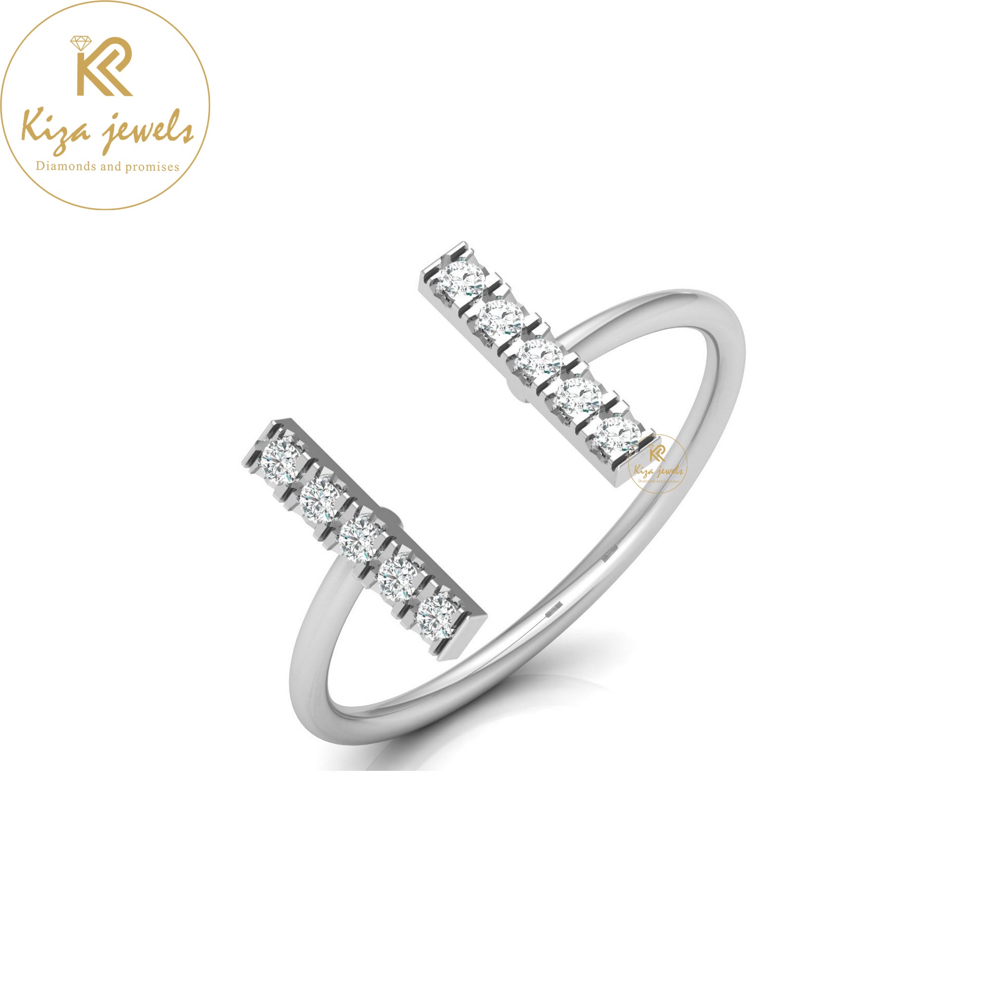 0.13 TDW Round Cut Minimalist Diamond Ring