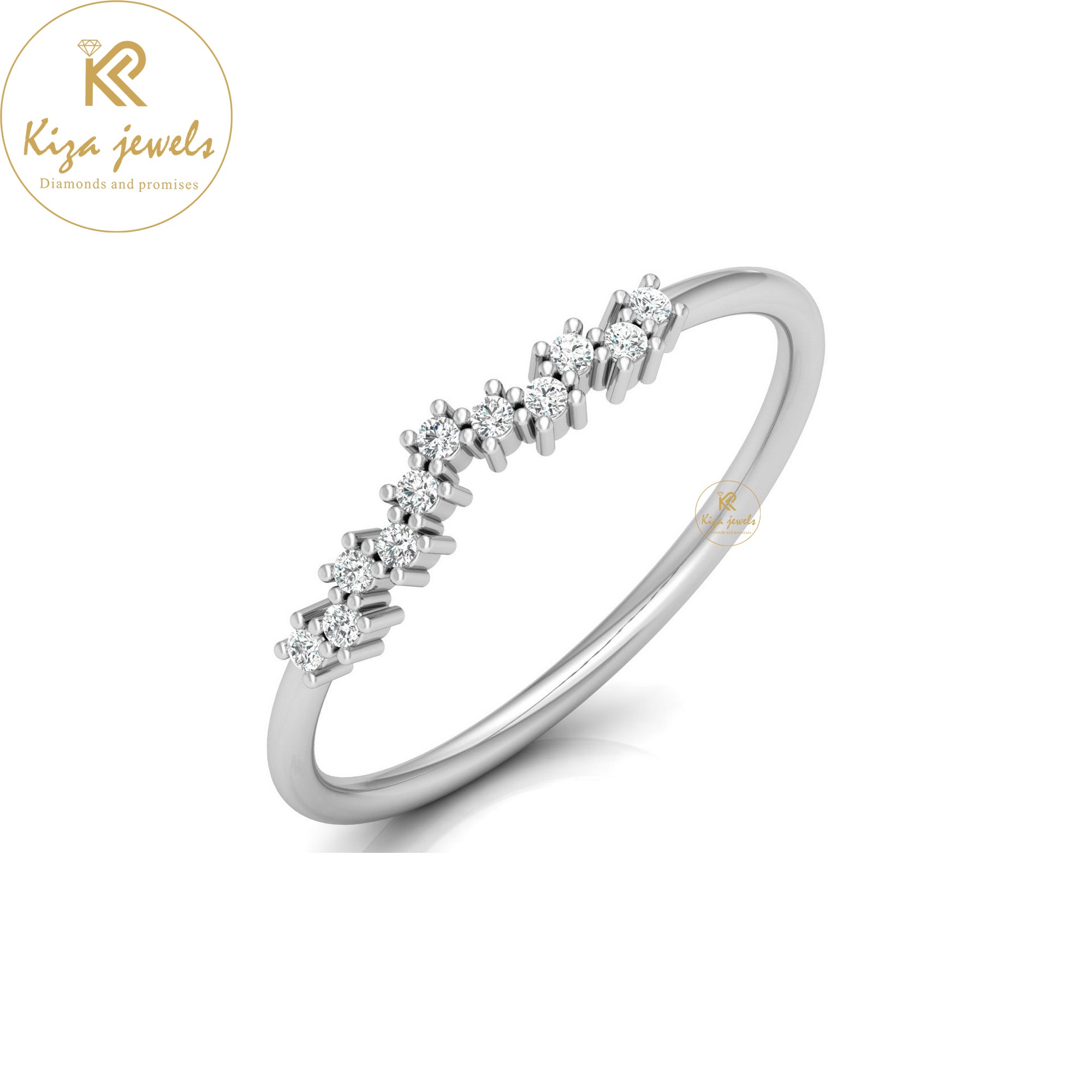 0.07 TDW Round Cut Minimalist Diamond Ring