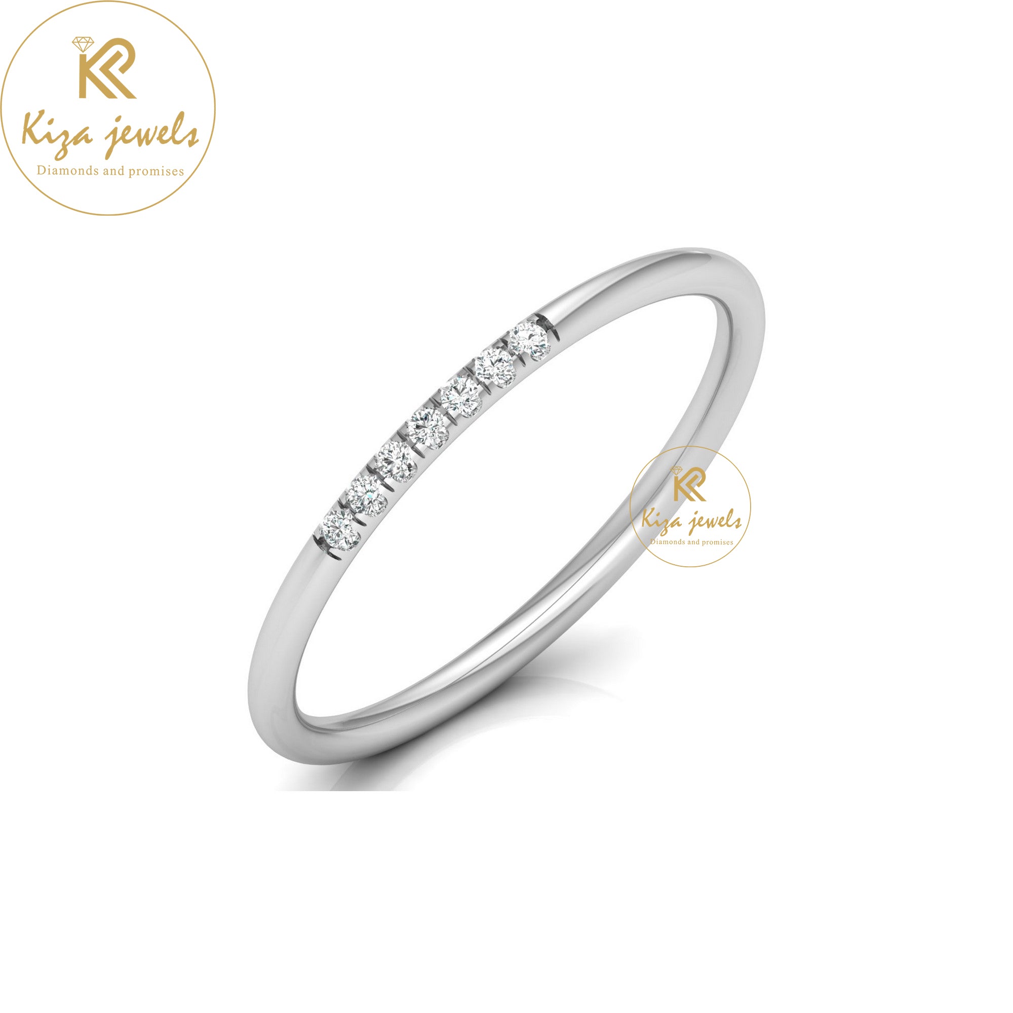 0.05 TDW Round Cut Minimalist Diamond Ring