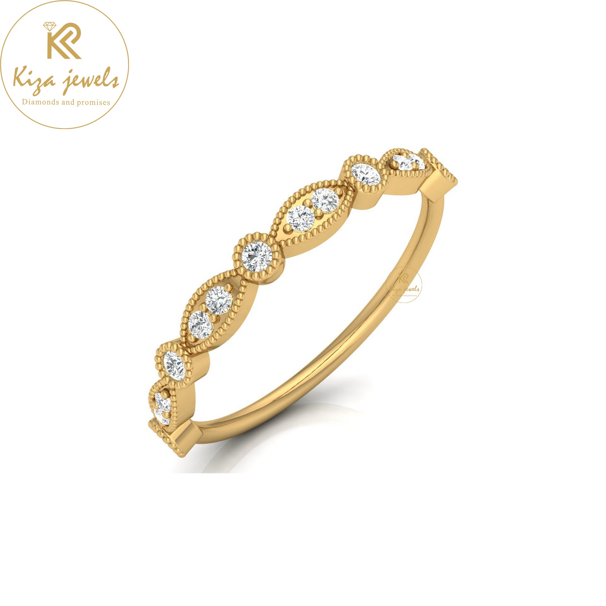 0.17 TDW Round Cut Minimalist Diamond Ring