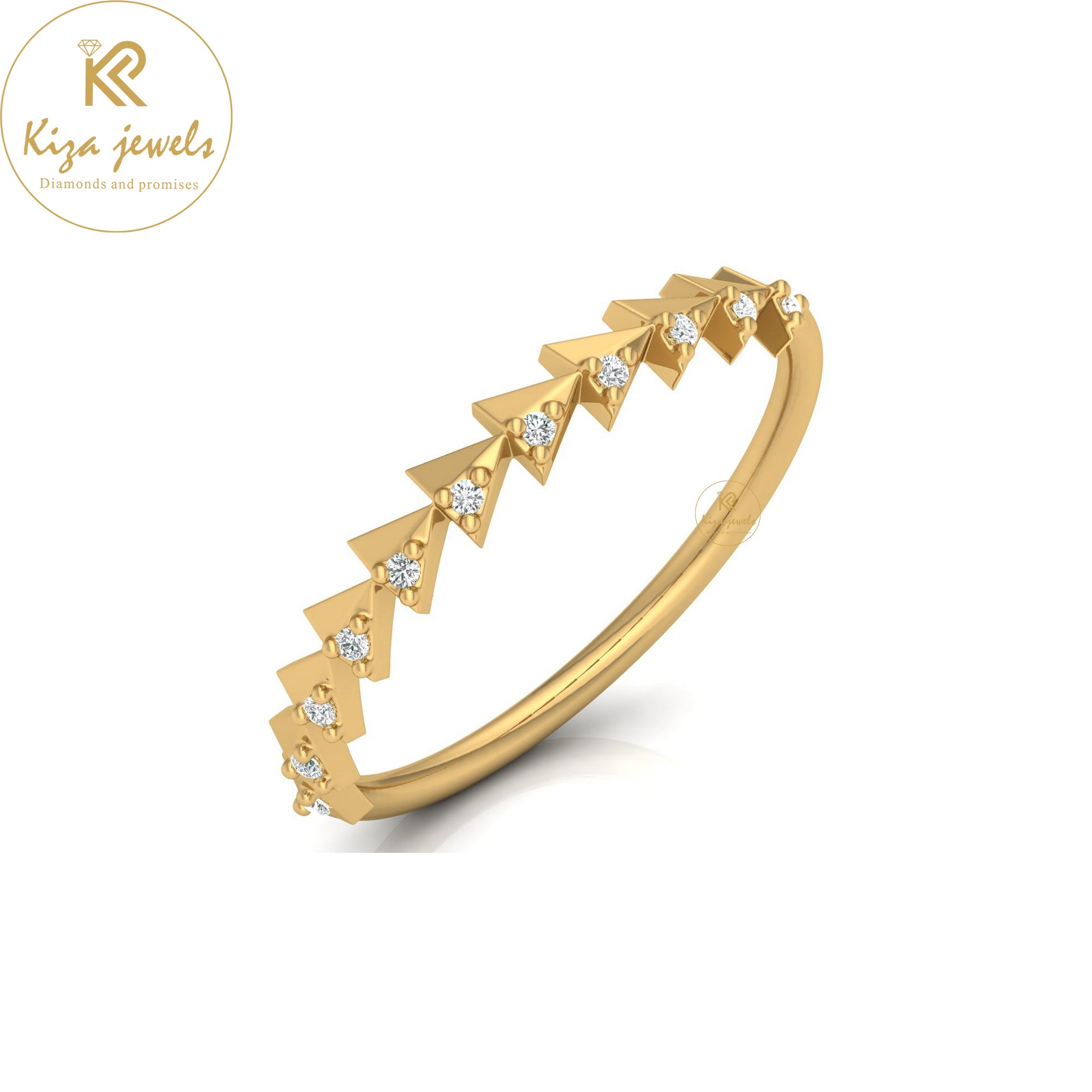 0.19 TDW Round Cut Minimalist Diamond Ring